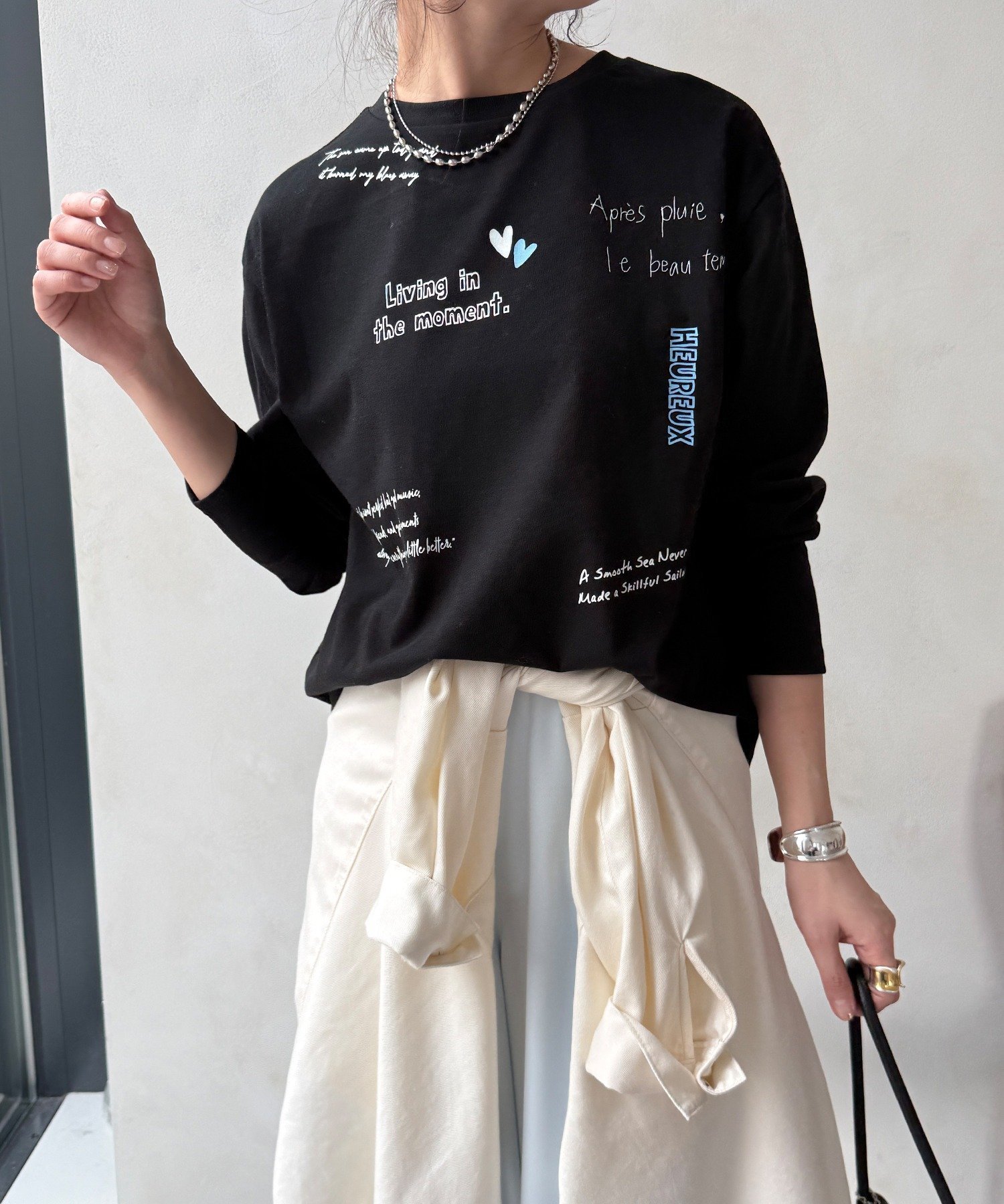 【ドゥドゥ/DouDou】の【WEB限定】レタリングプリントロンTEE インテリア・キッズ・メンズ・レディースファッション・服の通販 founy(ファウニー) 　ファッション　Fashion　レディースファッション　Fashion for Women　トップス・カットソー　Cut & Sew Tops　ロングTシャツ・Tシャツ　Longline T-Shirts & Tees　インナー　Innerwear　カーディガン　Cardigan, Knitwear　シンプル　Simple, Minimal　ジャケット　Jacket, Outerwear　スマート　Smart, Elegant　雑誌　Magazine, Fashion Magazine　ベーシック　Basic, Essential　ロング　Long, Long-Length　S/S・春夏　SS, Spring/Summer, Warm Season　再入荷　Restock / Back in Stock　夏　Summer　2026年　2026　2026春夏・S/S　Spring/Summer 2026 SS26　ブラック|ID: prp329100004984169 ipo3291000000037337431