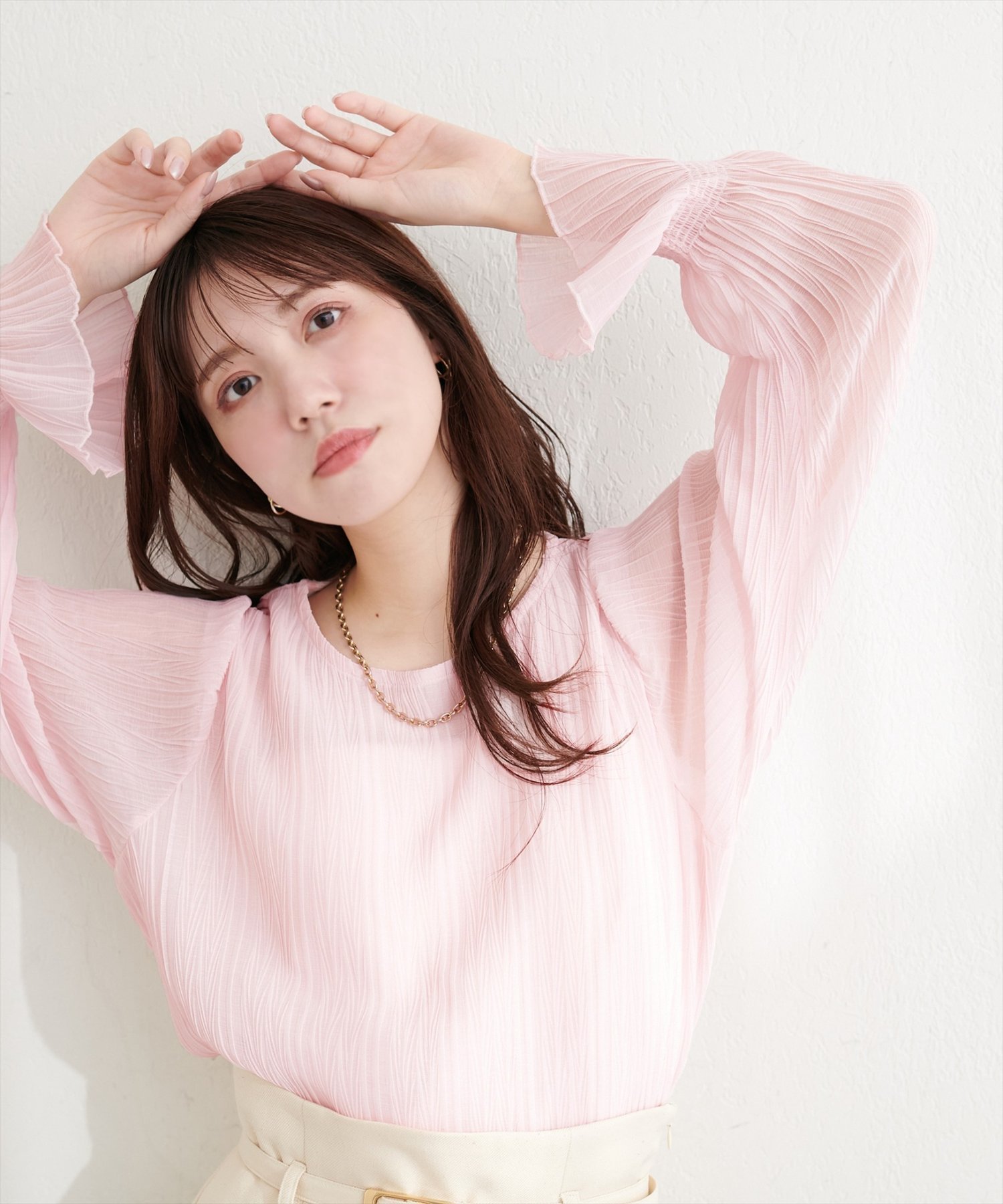 【ナチュラルクチュール/natural couture】のキャンディスリーブプリーツブラウス インテリア・キッズ・メンズ・レディースファッション・服の通販 founy(ファウニー) 　ファッション　Fashion　レディースファッション　Fashion for Women　トップス・カットソー　Cut & Sew Tops　シャツ・ブラウス・オフィスカジュアル　Elegant Blouses & Button-Ups　インナー　Innerwear　キャミソール　Camisole, Spaghetti Strap Top　キャミワンピース　Cami Dress, Slip Dress　シアー　Sheer, See-Through　シンプル　Simple, Minimal　タンク　Tank Top, Sleeveless Top　ベスト　Vest, Waistcoat　再入荷　Restock / Back in Stock　2026年　2026　2026春夏・S/S　Spring/Summer 2026 SS26　ピンク|ID: prp329100004984202 ipo3291000000037337631