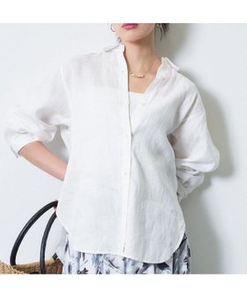 【インディヴィ/INDIVI】の【接触冷感/2WAY】カシュクールリネンシャツ 大人の最旬トレンドファッション＆コーディネート founy(ファウニー) ファッション Fashion レディースファッション Fashion for Women トップス・カットソー Cut & Sew Tops シャツ・ブラウス・オフィスカジュアル Elegant Blouses & Button-Ups コンパクト Compact, Small Size ストライプ Stripe, Striped Pattern スマート Smart, Elegant 定番 Standard, Basic Item フレンチ French, French Style ベーシック Basic, Essential 無地 Plain, Solid Color リネン Linen, Linen Fabric 夏 Summer |ID:prp329100004984220