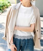 【スピック&スパン/Spick & Span】の《追加 》ヘムレース付きTシャツ 大人の最旬トレンドファッション＆コーディネート founy(ファウニー) ファッション Fashion レディースファッション Fashion for Women トップス・カットソー Cut & Sew Tops シャツ・ブラウス・オフィスカジュアル Elegant Blouses & Button-Ups ロングTシャツ・Tシャツ Longline T-Shirts & Tees シンプル Simple, Minimal ストレート Straight, Straight Cut バランス Balance, Style Balance ランジェリー Lingerie, Intimate Wear レース Lace, Lace Fabric ワイド Wide, Wide Fit エレガント 上品 Elegant thumbnail ホワイト|ID: prp329100004984264 ipo3291000000037337997