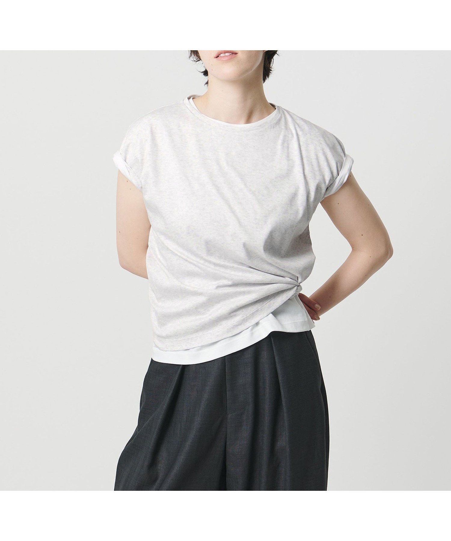 【ビューティ&ユース ユナイテッドアローズ/BEAUTY&YOUTH / UNITED ARROWS】のMARW UNITED ARROWS フレンチスリーブ Tシャツ 汗ジミ防止 大人の最旬トレンドファッション＆コーディネート founy(ファウニー) 　ファッション　Fashion　レディースファッション　Fashion for Women　トップス・カットソー　Cut & Sew Tops　シャツ・ブラウス・オフィスカジュアル　Elegant Blouses & Button-Ups　ロングTシャツ・Tシャツ　Longline T-Shirts & Tees　コンパクト　Compact, Small Size　スリーブ　Sleeve, Long Sleeve / Short Sleeve　人気　Popular, Best Seller　フレンチ　French, French Style　ビジネス 仕事 通勤　Business / Work / Commuting　 other-1|ID: prp329100004984269 ipo3291000000037338028