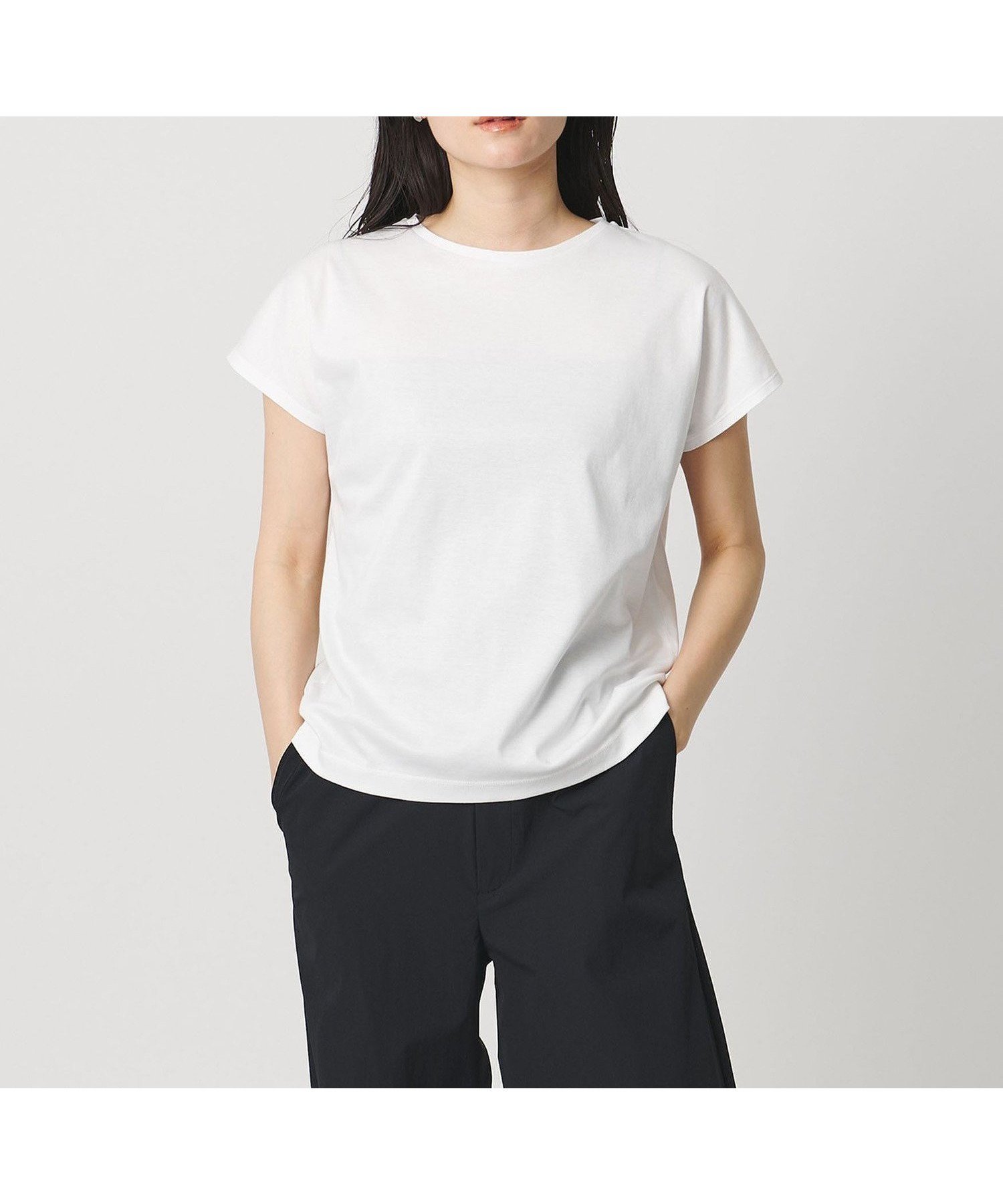 【ビューティ&ユース ユナイテッドアローズ/BEAUTY&YOUTH / UNITED ARROWS】のMARW UNITED ARROWS フレンチスリーブ Tシャツ 汗ジミ防止 インテリア・キッズ・メンズ・レディースファッション・服の通販 founy(ファウニー) 　ファッション　Fashion　レディースファッション　Fashion for Women　トップス・カットソー　Cut & Sew Tops　シャツ・ブラウス・オフィスカジュアル　Elegant Blouses & Button-Ups　ロングTシャツ・Tシャツ　Longline T-Shirts & Tees　コンパクト　Compact, Small Size　スリーブ　Sleeve, Long Sleeve / Short Sleeve　人気　Popular, Best Seller　フレンチ　French, French Style　ビジネス 仕事 通勤　Business / Work / Commuting　WHITE|ID: prp329100004984269 ipo3291000000037338030