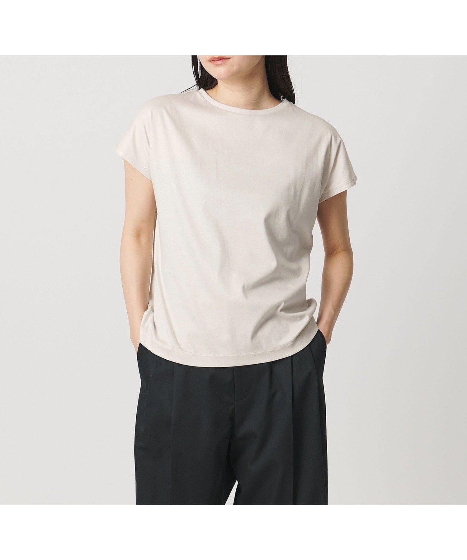 【ビューティ&ユース ユナイテッドアローズ/BEAUTY&YOUTH / UNITED ARROWS】のMARW UNITED ARROWS フレンチスリーブ Tシャツ 汗ジミ防止 インテリア・キッズ・メンズ・レディースファッション・服の通販 founy(ファウニー) 　ファッション　Fashion　レディースファッション　Fashion for Women　トップス・カットソー　Cut & Sew Tops　シャツ・ブラウス・オフィスカジュアル　Elegant Blouses & Button-Ups　ロングTシャツ・Tシャツ　Longline T-Shirts & Tees　コンパクト　Compact, Small Size　スリーブ　Sleeve, Long Sleeve / Short Sleeve　人気　Popular, Best Seller　フレンチ　French, French Style　ビジネス 仕事 通勤　Business / Work / Commuting　LT.GRAY|ID: prp329100004984269 ipo3291000000037338032