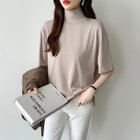 【ココモモ/COCOMOMO】のハイネックTシャツ 半袖カットソー コットンT トップス レディース 大人の最旬トレンドファッション＆コーディネート founy(ファウニー) ファッション Fashion レディースファッション Fashion for Women トップス・カットソー Cut & Sew Tops シャツ・ブラウス・オフィスカジュアル Elegant Blouses & Button-Ups ロングTシャツ・Tシャツ Longline T-Shirts & Tees カットソー・ベーシックTシャツ Cut-and-Sewn Tops / Stretch Tees & Basics イエロー Yellow 春 Spring カットソー Cut and Sewn Top 吸水 Absorbent, Quick-Dry シンプル Simple, Minimal ストレッチ Stretch, Stretchy Fabric デニム Denim, Jeans Material 人気 Popular, Best Seller ハイネック High Neck, Mock Neck パープル Purple, Violet ボーダー Border, Stripe 半袖 Short Sleeve, Half Sleeve モックネック Mock Neck, Short Turtleneck 無地 Plain, Solid Color ロング Long, Long-Length ワイド Wide, Wide Fit S/S・春夏 SS, Spring/Summer, Warm Season おすすめ Recommended / Our Picks 夏 Summer 旅行 Travel エレガント 上品 Elegant ビジネス 仕事 通勤 Business / Work / Commuting thumbnail ライトブラウン|ID: prp329100004984271 ipo3291000000037338045