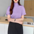 【ココモモ/COCOMOMO】のハイネックTシャツ 半袖カットソー コットンT トップス レディース 大人の最旬トレンドファッション＆コーディネート founy(ファウニー) ファッション Fashion レディースファッション Fashion for Women トップス・カットソー Cut & Sew Tops シャツ・ブラウス・オフィスカジュアル Elegant Blouses & Button-Ups ロングTシャツ・Tシャツ Longline T-Shirts & Tees カットソー・ベーシックTシャツ Cut-and-Sewn Tops / Stretch Tees & Basics イエロー Yellow 春 Spring カットソー Cut and Sewn Top 吸水 Absorbent, Quick-Dry シンプル Simple, Minimal ストレッチ Stretch, Stretchy Fabric デニム Denim, Jeans Material 人気 Popular, Best Seller ハイネック High Neck, Mock Neck パープル Purple, Violet ボーダー Border, Stripe 半袖 Short Sleeve, Half Sleeve モックネック Mock Neck, Short Turtleneck 無地 Plain, Solid Color ロング Long, Long-Length ワイド Wide, Wide Fit S/S・春夏 SS, Spring/Summer, Warm Season おすすめ Recommended / Our Picks 夏 Summer 旅行 Travel エレガント 上品 Elegant ビジネス 仕事 通勤 Business / Work / Commuting thumbnail パープル|ID: prp329100004984271 ipo3291000000037338047
