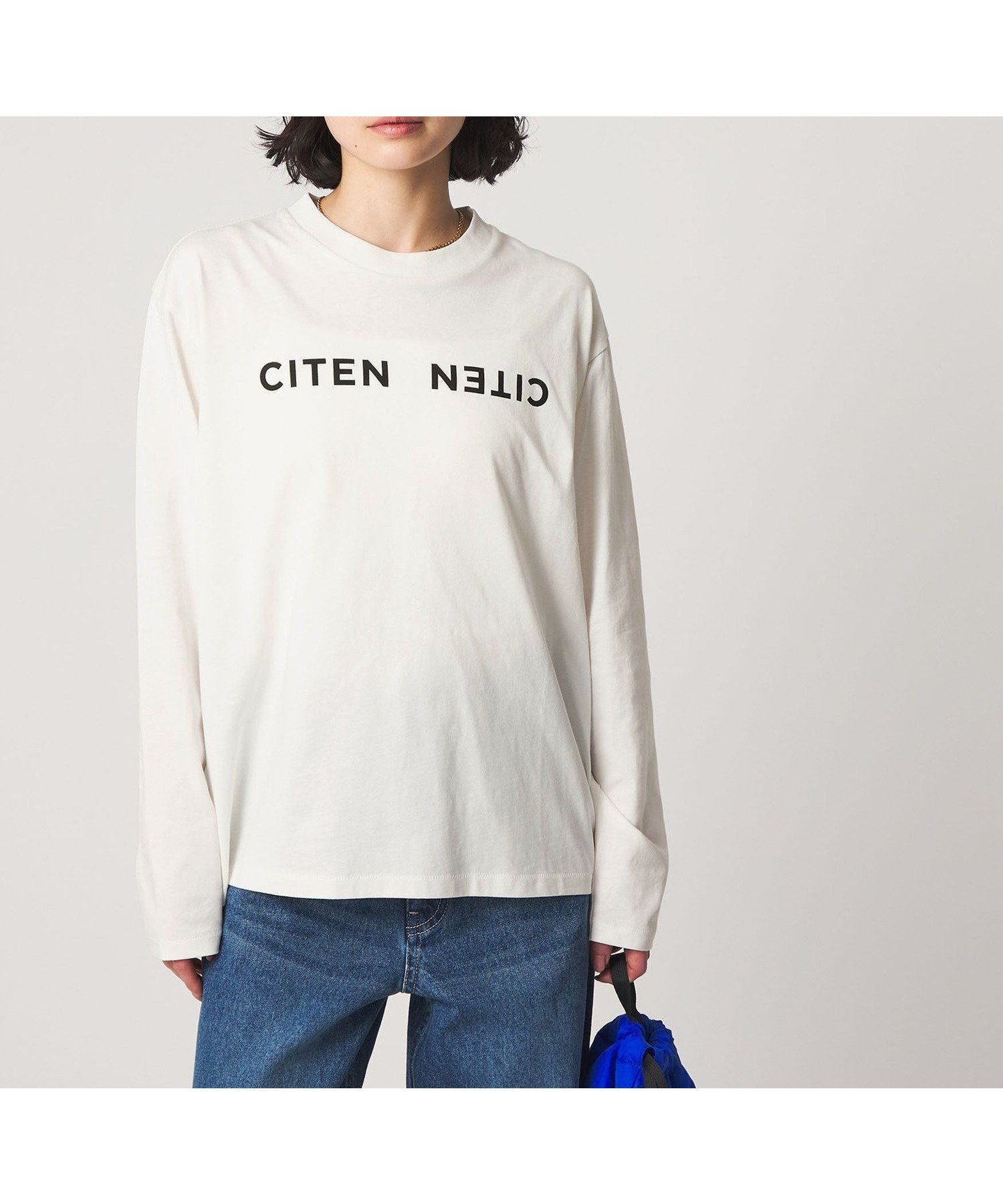 【シテン/CITEN】のCITEN ビッグロゴロンT インテリア・キッズ・メンズ・レディースファッション・服の通販 founy(ファウニー) 　ファッション　Fashion　レディースファッション　Fashion for Women　トップス・カットソー　Cut & Sew Tops　ロングTシャツ・Tシャツ　Longline T-Shirts & Tees　インナー　Innerwear　春　Spring　カットソー　Cut and Sewn Top　シンプル　Simple, Minimal　スラックス　Slacks, Dress Pants　デニム　Denim, Jeans Material　バランス　Balance, Style Balance　フィット　Fit, Slim Fit　ボトム　Bottoms, Lower Wear　ルーズ　Loose, Oversized　ワイド　Wide, Wide Fit　S/S・春夏　SS, Spring/Summer, Warm Season　夏　Summer　WHITE|ID: prp329100004984287 ipo3291000000037338159