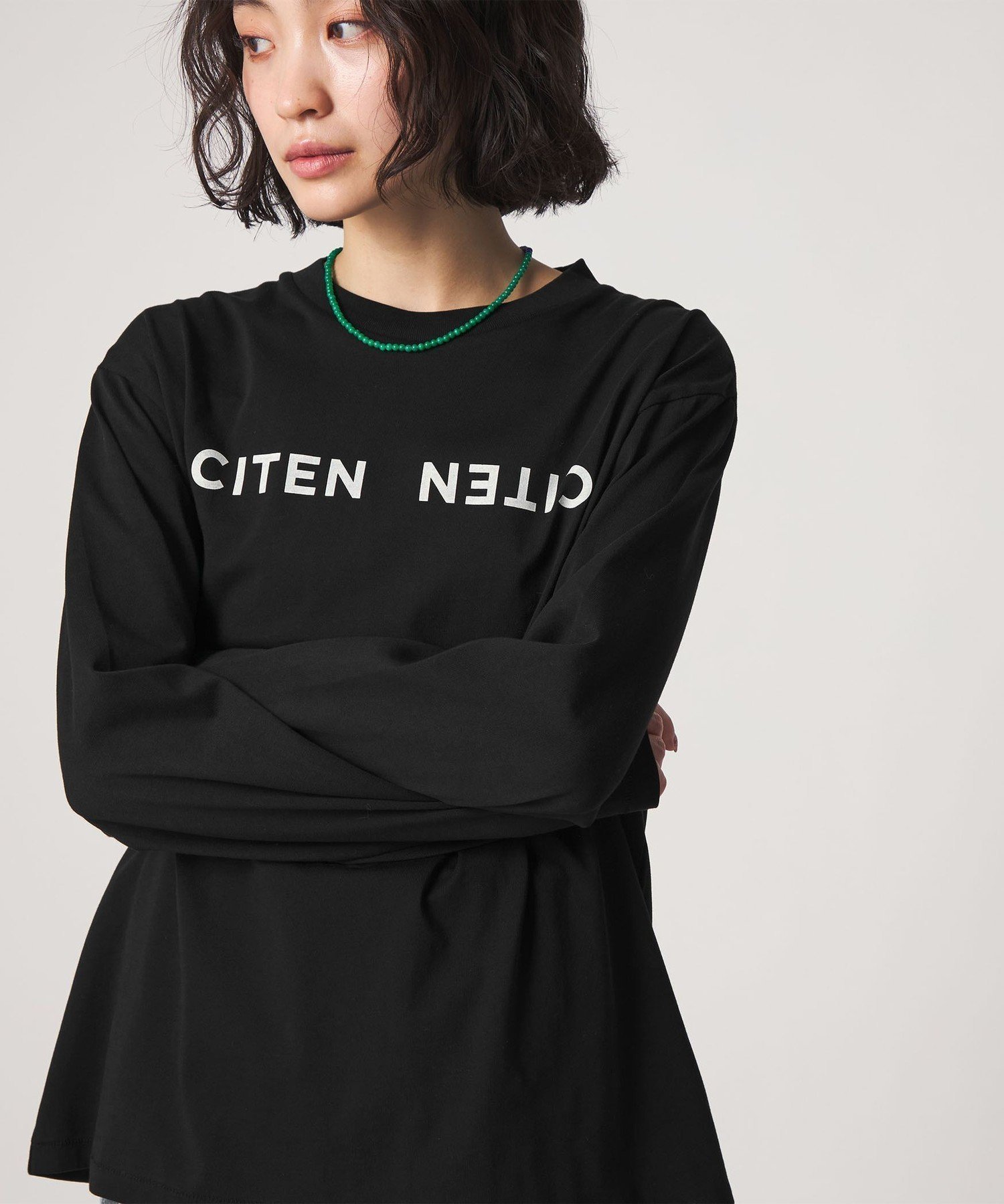 【シテン/CITEN】のCITEN ビッグロゴロンT インテリア・キッズ・メンズ・レディースファッション・服の通販 founy(ファウニー) 　ファッション　Fashion　レディースファッション　Fashion for Women　トップス・カットソー　Cut & Sew Tops　ロングTシャツ・Tシャツ　Longline T-Shirts & Tees　インナー　Innerwear　春　Spring　カットソー　Cut and Sewn Top　シンプル　Simple, Minimal　スラックス　Slacks, Dress Pants　デニム　Denim, Jeans Material　バランス　Balance, Style Balance　フィット　Fit, Slim Fit　ボトム　Bottoms, Lower Wear　ルーズ　Loose, Oversized　ワイド　Wide, Wide Fit　S/S・春夏　SS, Spring/Summer, Warm Season　夏　Summer　BLACK|ID: prp329100004984287 ipo3291000000037338160