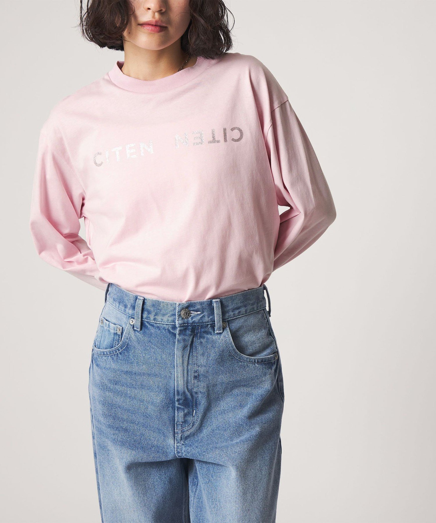 【シテン/CITEN】のCITEN ビッグロゴロンT インテリア・キッズ・メンズ・レディースファッション・服の通販 founy(ファウニー) 　ファッション　Fashion　レディースファッション　Fashion for Women　トップス・カットソー　Cut & Sew Tops　ロングTシャツ・Tシャツ　Longline T-Shirts & Tees　インナー　Innerwear　春　Spring　カットソー　Cut and Sewn Top　シンプル　Simple, Minimal　スラックス　Slacks, Dress Pants　デニム　Denim, Jeans Material　バランス　Balance, Style Balance　フィット　Fit, Slim Fit　ボトム　Bottoms, Lower Wear　ルーズ　Loose, Oversized　ワイド　Wide, Wide Fit　S/S・春夏　SS, Spring/Summer, Warm Season　夏　Summer　PINK|ID: prp329100004984287 ipo3291000000037338161