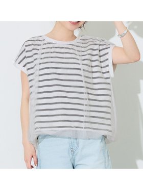 【コカ/COCA】のチュールドッキングT 大人の最旬トレンドファッション＆コーディネート founy(ファウニー) ファッション Fashion レディースファッション Fashion for Women 春 Spring カットソー Cut and Sewn Top シアー Sheer, See-Through スラックス Slacks, Dress Pants チュール Tulip, Tulip Motif デニム Denim, Jeans Material ドッキング Docking, Mixed Material ポケット Pocket, Pocket Detail 半袖 Short Sleeve, Half Sleeve ワイド Wide, Wide Fit 夏 Summer 2026年 2026 2026春夏・S/S Spring/Summer 2026 SS26 |ID:prp329100004984301