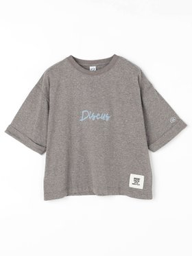 【ニコル/NICOLE】の【DISCUS 別注】袖ロールアップバックプリントTシャツ 大人の最旬トレンドファッション＆コーディネート founy(ファウニー) ファッション Fashion レディースファッション Fashion for Women トップス・カットソー Cut & Sew Tops シャツ・ブラウス・オフィスカジュアル Elegant Blouses & Button-Ups ロングTシャツ・Tシャツ Longline T-Shirts & Tees バッグ Bags 吸水 Absorbent, Quick-Dry スポーツ Sports, Activewear プリント Print, Printed Pattern ボトム Bottoms, Lower Wear 別注 Limited Edition, Custom Order ルーズ Loose, Oversized |ID:prp329100004984315