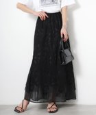 【リベリー/Riberry】のシアーフラワーモチーフ刺繍フレアスカート ブラック|ID: prp329100004984378 ipo3291000000037338598