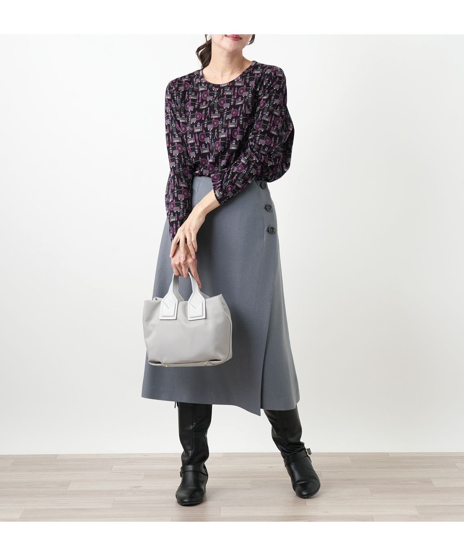 【レリアンプラスハウス/Leilian PLUS HOUSE】のスカート インテリア・キッズ・メンズ・レディースファッション・服の通販 founy(ファウニー) 　ファッション　Fashion　レディースファッション　Fashion for Women　スカート　Skirts　ウォッシャブル　Machine Washable　ドレープ　Drape, Draping Fabric　ポケット　Pocket, Pocket Detail　秋　Autumn　グレー|ID: prp329100004984429 ipo3291000000037338786