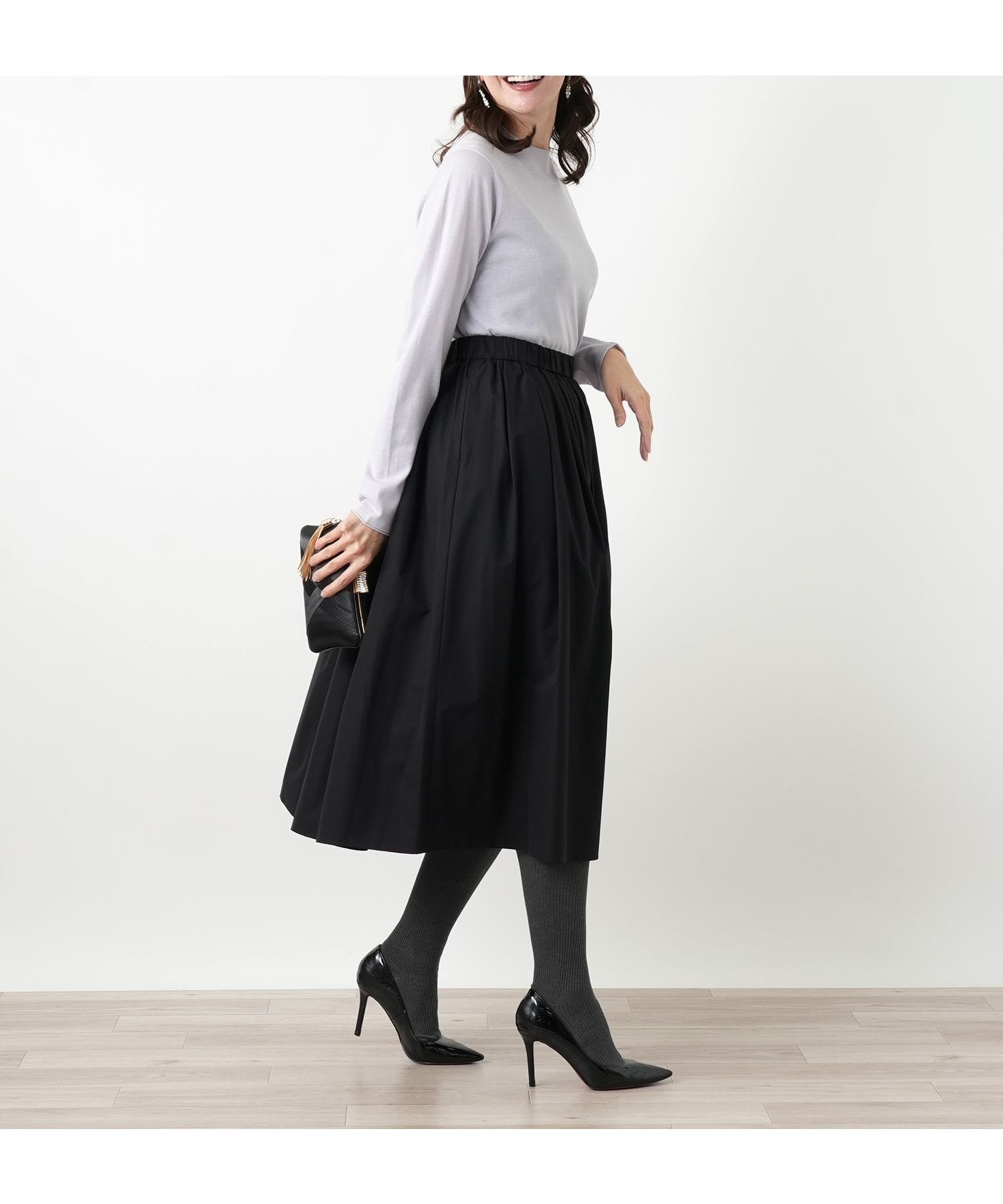 【レリアンプラスハウス/Leilian PLUS HOUSE】のスカート【プラス企画】 インテリア・キッズ・メンズ・レディースファッション・服の通販 founy(ファウニー) 　ファッション　Fashion　レディースファッション　Fashion for Women　スカート　Skirts　ウォッシャブル　Machine Washable　シンプル　Simple, Minimal　ポケット　Pocket, Pocket Detail　エレガント 上品　Elegant　無地　Plain, Solid Color　秋　Autumn　ブラック|ID: prp329100004984431 ipo3291000000037338792