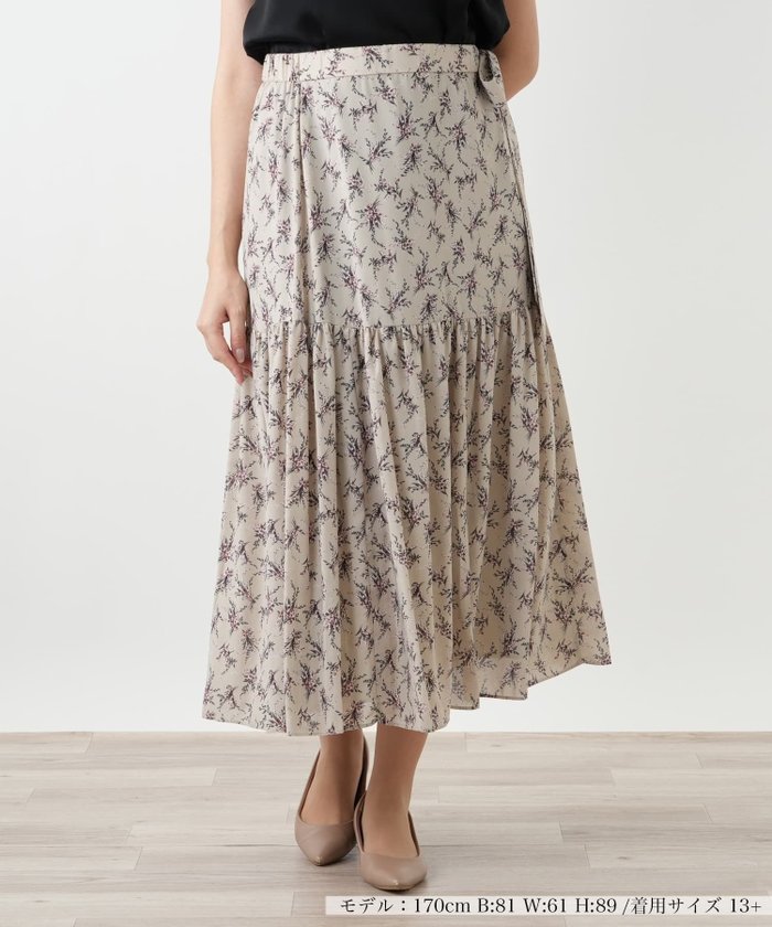 【レリアンプラスハウス/Leilian PLUS HOUSE】のフラワー柄ロングスカート【BOURGE】 インテリア・キッズ・メンズ・レディースファッション・服の通販 founy(ファウニー) https://founy.com/ ファッション Fashion レディースファッション Fashion for Women スカート Skirts ロングスカート Long Skirts / Maxi & Midi Skirts ウォッシャブル Machine Washable 秋 Autumn ギャザー Gathered, Ruffled コンパクト Compact, Small Size フラワー Flower, Floral ポケット Pocket, Pocket Detail リボン Ribbon, Bow ロング Long, Long-Length エレガント 上品 Elegant |ID: prp329100004984436 ipo3291000000037338805