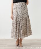【レリアンプラスハウス/Leilian PLUS HOUSE】のフラワー柄ロングスカート【BOURGE】 大人の最旬トレンドファッション＆コーディネート founy(ファウニー) ファッション Fashion レディースファッション Fashion for Women スカート Skirts ロングスカート Long Skirts / Maxi & Midi Skirts ウォッシャブル Machine Washable 秋 Autumn ギャザー Gathered, Ruffled コンパクト Compact, Small Size フラワー Flower, Floral ポケット Pocket, Pocket Detail リボン Ribbon, Bow ロング Long, Long-Length エレガント 上品 Elegant thumbnail ベージュ|ID: prp329100004984436 ipo3291000000037338806