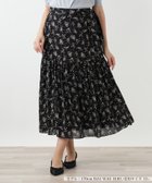 【レリアンプラスハウス/Leilian PLUS HOUSE】のフラワー柄ロングスカート【BOURGE】 大人の最旬トレンドファッション＆コーディネート founy(ファウニー) ファッション Fashion レディースファッション Fashion for Women スカート Skirts ロングスカート Long Skirts / Maxi & Midi Skirts ウォッシャブル Machine Washable 秋 Autumn ギャザー Gathered, Ruffled コンパクト Compact, Small Size フラワー Flower, Floral ポケット Pocket, Pocket Detail リボン Ribbon, Bow ロング Long, Long-Length エレガント 上品 Elegant thumbnail ブラック|ID: prp329100004984436 ipo3291000000037338807
