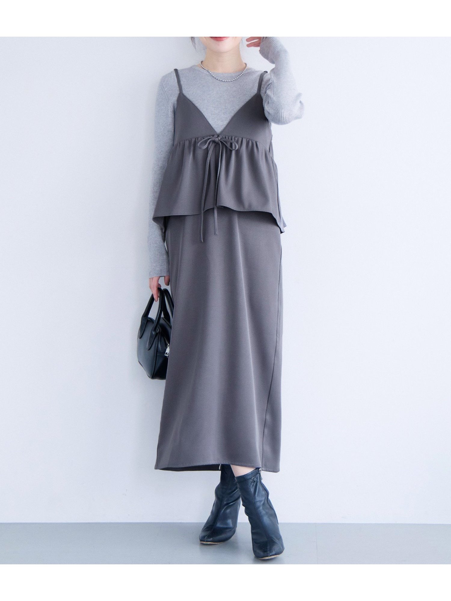 【コカ/COCA】のペプラムキャミソールワンピース 大人の最旬トレンドファッション＆コーディネート founy(ファウニー) 　ファッション　Fashion　レディースファッション　Fashion for Women　ワンピース　Dresses　インナー　Innerwear　ウォッシャブル　Machine Washable　春　Spring　カットソー　Cut and Sewn Top　ガーリー　Girly, Feminine Style　キャミソール　Camisole, Spaghetti Strap Top　キャミワンピース　Cami Dress, Slip Dress　ギャザー　Gathered, Ruffled　切替　Switching, Contrast Panel　スニーカー　Sneakers, Trainers　なめらか　Smooth, Silky Texture　フィット　Fit, Slim Fit　フェミニン　Feminine, Girly　フレア　Flare, Flared　フロント　Front, Front Design　ペプラム　Peplum, Flared Hem　ポケット　Pocket, Pocket Detail　リボン　Ribbon, Bow　ロング　Long, Long-Length　ホリデーシーズン　Holiday Season　ビジネス 仕事 通勤　Business / Work / Commuting　2026年　2026　2026春夏・S/S　Spring/Summer 2026 SS26　 other-1|ID: prp329100004984446 ipo3291000000037338856