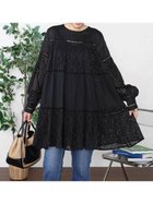 【ヴァン/Vin】のカットワークレースティアードチュニック 大人の最旬トレンドファッション＆コーディネート founy(ファウニー) ファッション Fashion レディースファッション Fashion for Women トップス・カットソー Cut & Sew Tops インド Indian Textile インナー Innerwear エアリー Airy Texture ショート Short, Short Length チュニック Tunic, Long Top デニム Denim, Jeans Material リラックス Relax, Relaxed Fit レース Lace, Lace Fabric ワーク Workwear, Utility Style おすすめ Recommended / Our Picks 夏 Summer thumbnail ブラック|ID: prp329100004984449 ipo3291000000037338867
