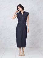 【ヴァン/Vin】のデニムスキッパーワンピース 大人の最旬トレンドファッション＆コーディネート founy(ファウニー) ファッション Fashion レディースファッション Fashion for Women ワンピース Dresses エレガント 上品 Elegant ギャザー Gathered, Ruffled サンダル Sandals, Summer Shoes スキッパー Skipper, Open Collar デニム Denim, Jeans Material バランス Balance, Style Balance フィット Fit, Slim Fit ミュール Mule, Backless Shoes thumbnail ネイビー|ID: prp329100004984450 ipo3291000000037338870