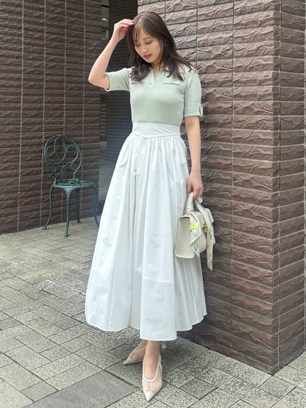 【スナイデル/SNIDEL】のスキッパーニットドッキング インテリア・キッズ・メンズ・レディースファッション・服の通販 founy(ファウニー) 　ファッション　Fashion　レディースファッション　Fashion for Women　トップス・カットソー　Cut & Sew Tops　ニット　Knit Tops & Sweaters　おすすめ　Recommended / Our Picks　シューズ　Shoes, Footwear　スキッパー　Skipper, Open Collar　ストレート　Straight, Straight Cut　スマート　Smart, Elegant　ドッキング　Docking, Mixed Material　フラット　Flat, Flat Shoes　ミックス　Mix, Mixed Style　MNT[021]|ID: prp329100004984457 ipo3291000000037338894