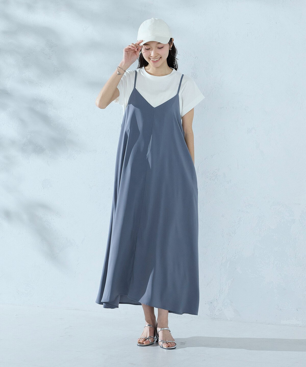 【コムサイズム/COMME CA ISM】の【セットアイテム】2WAYキャミソールワンピース+Tシャツ インテリア・キッズ・メンズ・レディースファッション・服の通販 founy(ファウニー) 　ファッション　Fashion　レディースファッション　Fashion for Women　ワンピース　Dresses　アクセサリー　Fashion Accessories　インナー　Innerwear　キャミソール　Camisole, Spaghetti Strap Top　キャミワンピース　Cami Dress, Slip Dress　シンプル　Simple, Minimal　スリーブ　Sleeve, Long Sleeve / Short Sleeve　フレンチ　French, French Style　エレガント 上品　Elegant　サックス|ID: prp329100004984462 ipo3291000000037338913