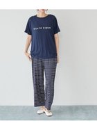 【ジェラート ピケ/gelato pique】のレーヨンロゴTシャツ ボーダーロングパンツセット 大人の最旬トレンドファッション＆コーディネート founy(ファウニー) ファッション Fashion レディースファッション Fashion for Women パンツ Pants & Trousers 春 Spring カットソー Cut and Sewn Top シンプル Simple, Minimal スタイリッシュ Stylish, Fashionable ストレート Straight, Straight Cut スマート Smart, Elegant セットアップ Set-Up, Coordinated Outfit トレンド Trend, Trending Now 定番 Standard, Basic Item プリント Print, Printed Pattern ボトム Bottoms, Lower Wear ボーダー Border, Stripe ポケット Pocket, Pocket Detail ロング Long, Long-Length ワンポイント One Point, Statement Accent おすすめ Recommended / Our Picks ギフト プレゼント Gift / Present thumbnail NVY[089]|ID: prp329100004984506 ipo3291000000037339165