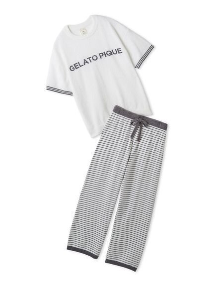 【ジェラート ピケ/gelato pique】のスムーズィーロゴジャガードプルオーバー ロングパンツセット 大人の最旬トレンドファッション＆コーディネート founy(ファウニー) 　ファッション　Fashion　レディースファッション　Fashion for Women　パンツ　Pants & Trousers　春　Spring　ストレート　Straight, Straight Cut　スマート　Smart, Elegant　セットアップ　Set-Up, Coordinated Outfit　定番　Standard, Basic Item　なめらか　Smooth, Silky Texture　ボーダー　Border, Stripe　ポケット　Pocket, Pocket Detail　半袖　Short Sleeve, Half Sleeve　ロング　Long, Long-Length　おすすめ　Recommended / Our Picks　ギフト プレゼント　Gift / Present　 other-1|ID: prp329100004984508 ipo3291000000037339170