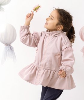 【パンパンテュテュ/panpantutu / KIDS】のUVcutフレアウインドブレーカー 大人の最旬トレンドファッション＆コーディネート founy(ファウニー) ファッション Fashion キッズファッション Fashion for Kids コンパクト Compact, Small Size スウィート Sweet, Cute Style スタンド Stand Collar, Upright Stand フリル Frill, Ruffle フレア Flare, Flared ポケット Pocket, Pocket Detail メッシュ Mesh, Net Fabric リボン Ribbon, Bow 軽量 Lightweight, Ultra Light |ID:prp329100004984518