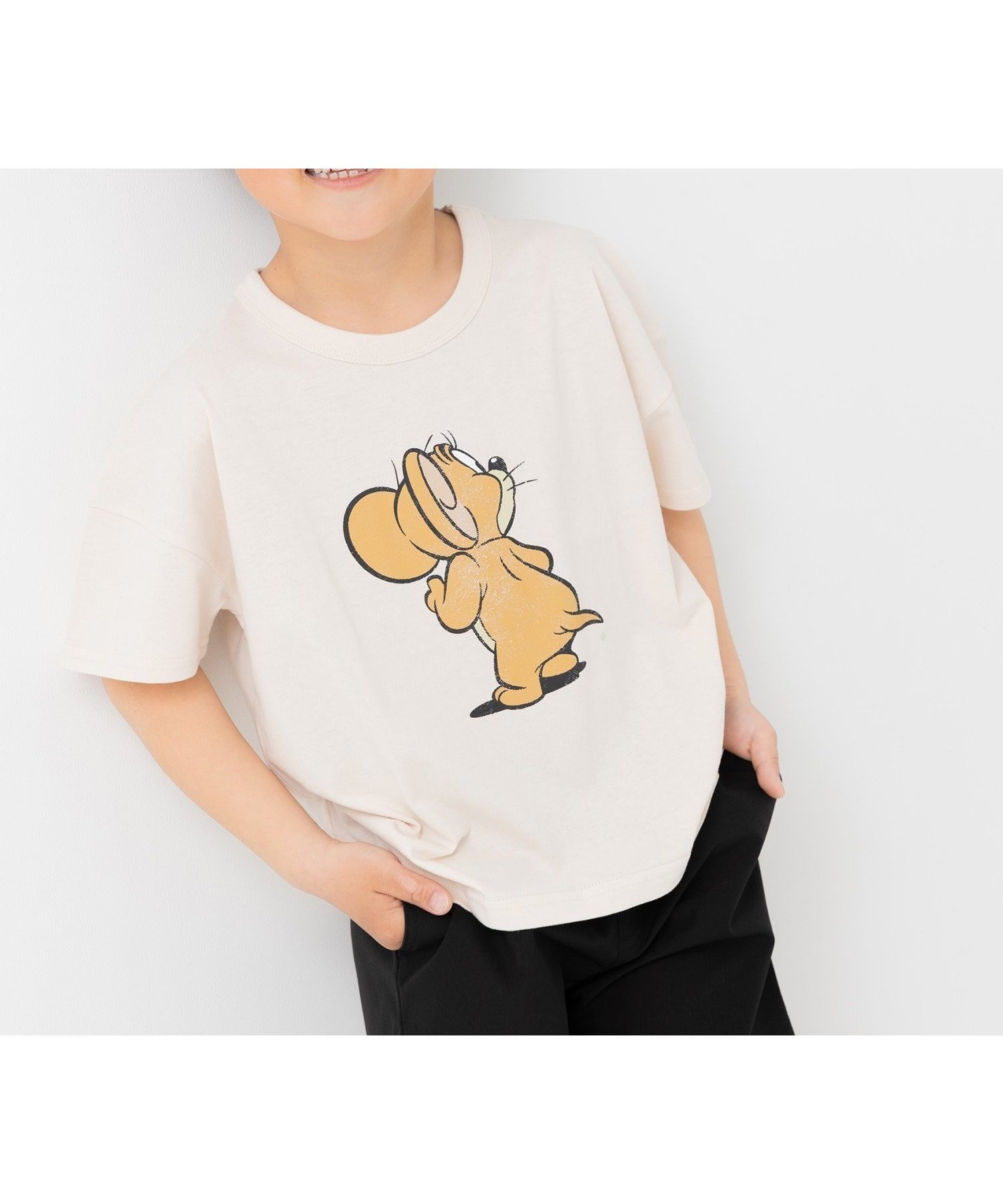 【チルツー/chil2 / KIDS】のトムとジェリー 半袖Tシャツ インテリア・キッズ・メンズ・レディースファッション・服の通販 founy(ファウニー) 　ファッション　Fashion　キッズファッション　Fashion for Kids　イラスト　Illustration　半袖　Short Sleeve, Half Sleeve　Aジェリー/クリーム|ID: prp329100004984520 ipo3291000000037339224