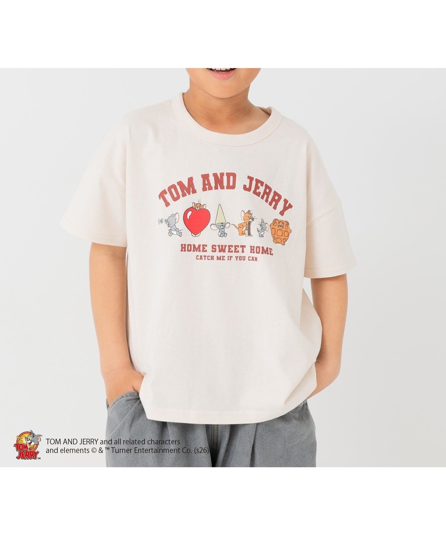【チルツー/chil2 / KIDS】のトムとジェリー 半袖Tシャツ インテリア・キッズ・メンズ・レディースファッション・服の通販 founy(ファウニー) 　ファッション　Fashion　キッズファッション　Fashion for Kids　イラスト　Illustration　半袖　Short Sleeve, Half Sleeve　Cジェリーとタフィー/クリーム|ID: prp329100004984520 ipo3291000000037339226