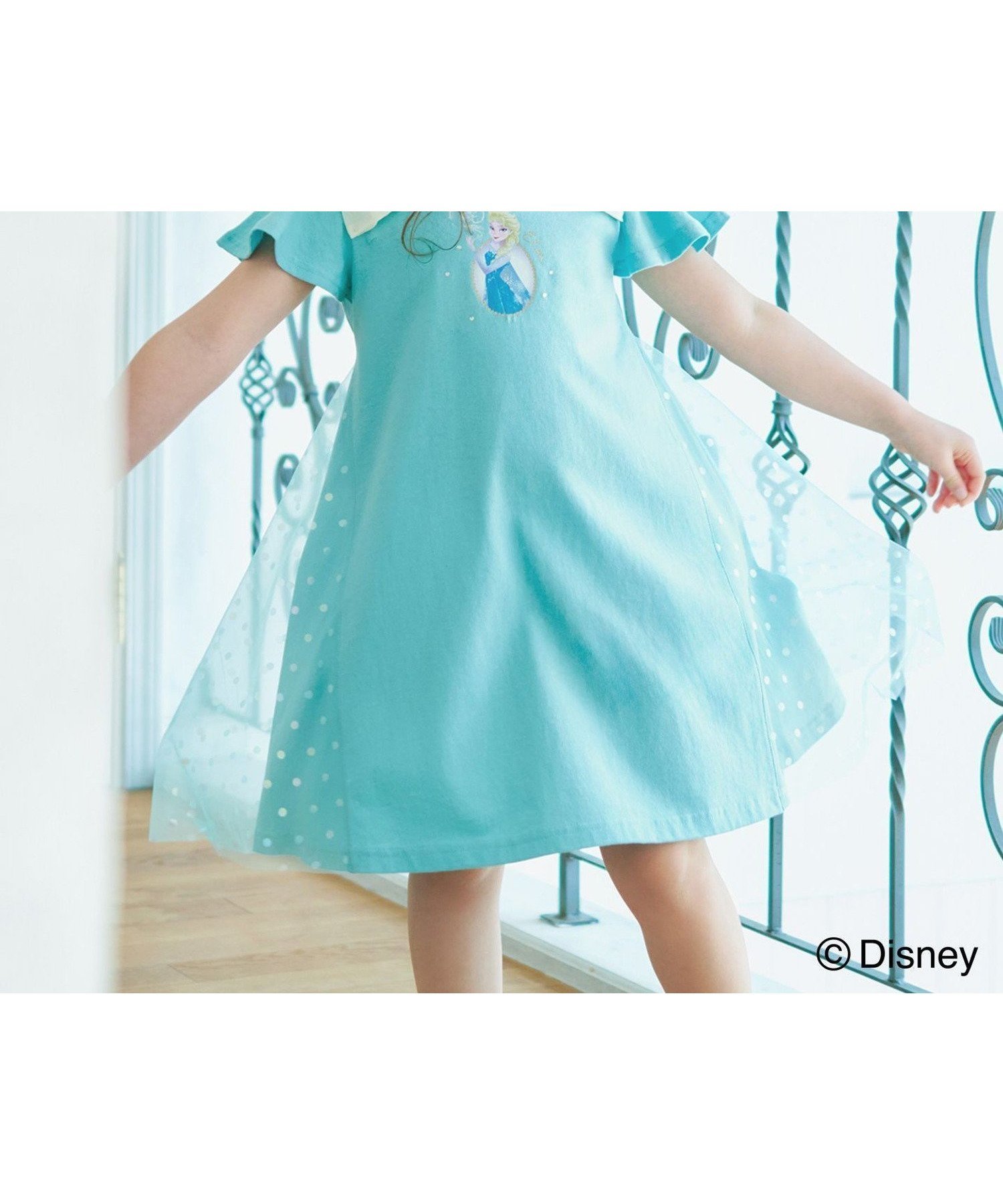 【エニー/ANY / KIDS】の【ディズニープリンセス/フローズン】カットソーワンピース インテリア・キッズ・メンズ・レディースファッション・服の通販 founy(ファウニー) 　ファッション　Fashion　キッズファッション　Fashion for Kids　トップス・カットソー　Cut & Sew Tops　ワンピース　Dresses　おすすめ　Recommended / Our Picks　キャラクター　Character, Licensed Characters　スパンコール　Sequins, Sequin Embellishment　チュール　Tulip, Tulip Motif　ドット　Polka Dot, Dot Pattern　リボン　Ribbon, Bow　エメラルドグリーン(エルサ[062]|ID: prp329100004984552 ipo3291000000037339402