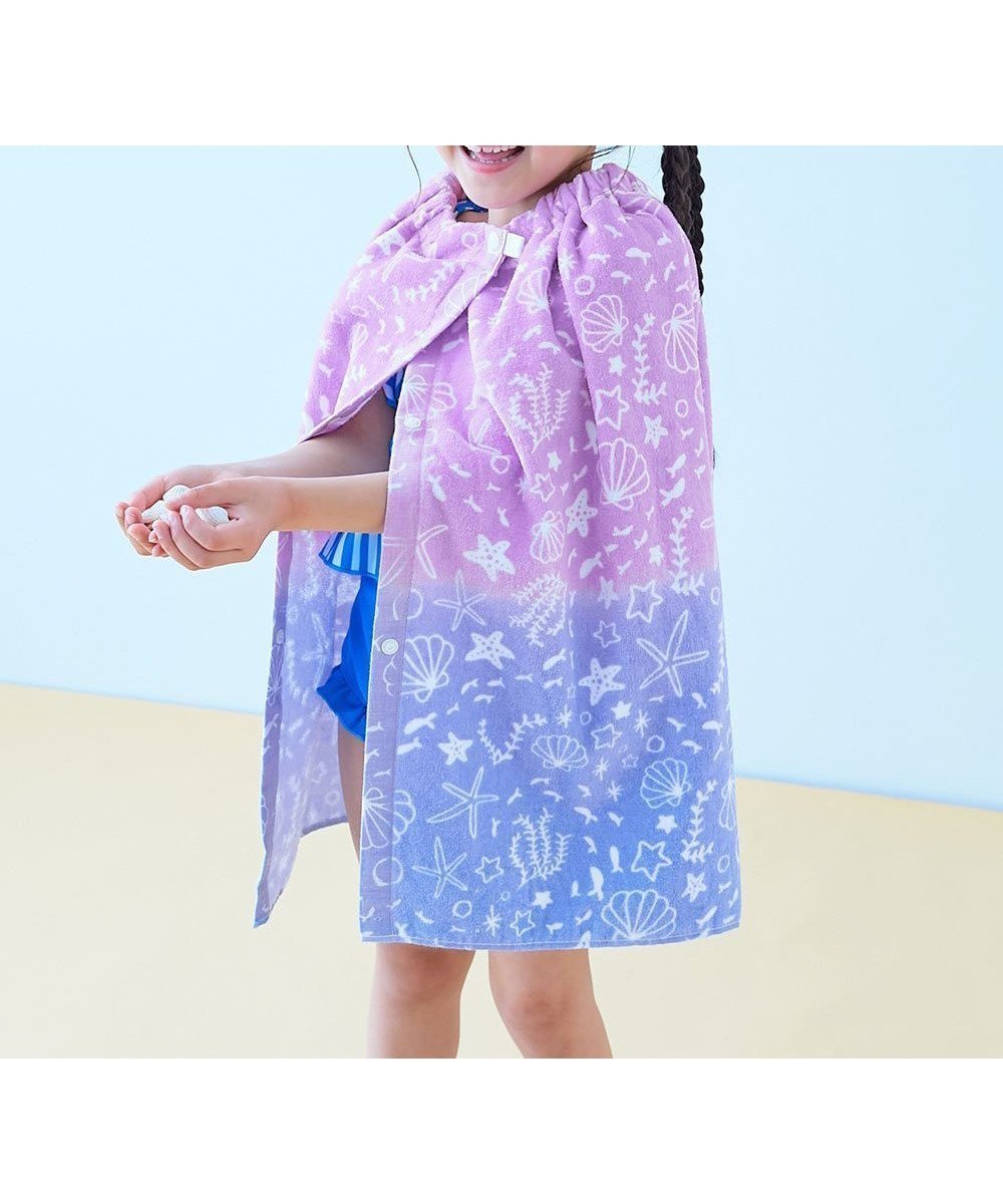 【デビロック/devirock / KIDS】のガールズラップタオル 60cm 子供服 キッズ 女の子 タオル ラップタオル 26SS インテリア・キッズ・メンズ・レディースファッション・服の通販 founy(ファウニー) 　ファッション　Fashion　キッズファッション　Fashion for Kids　吸水　Absorbent, Quick-Dry　タオル　Towel, Bath Towel　ラップ　Wrap, Wrap Design　2026年　2026　2026春夏・S/S　Spring/Summer 2026 SS26　009-シェル-パープル|ID: prp329100004984555 ipo3291000000037398603