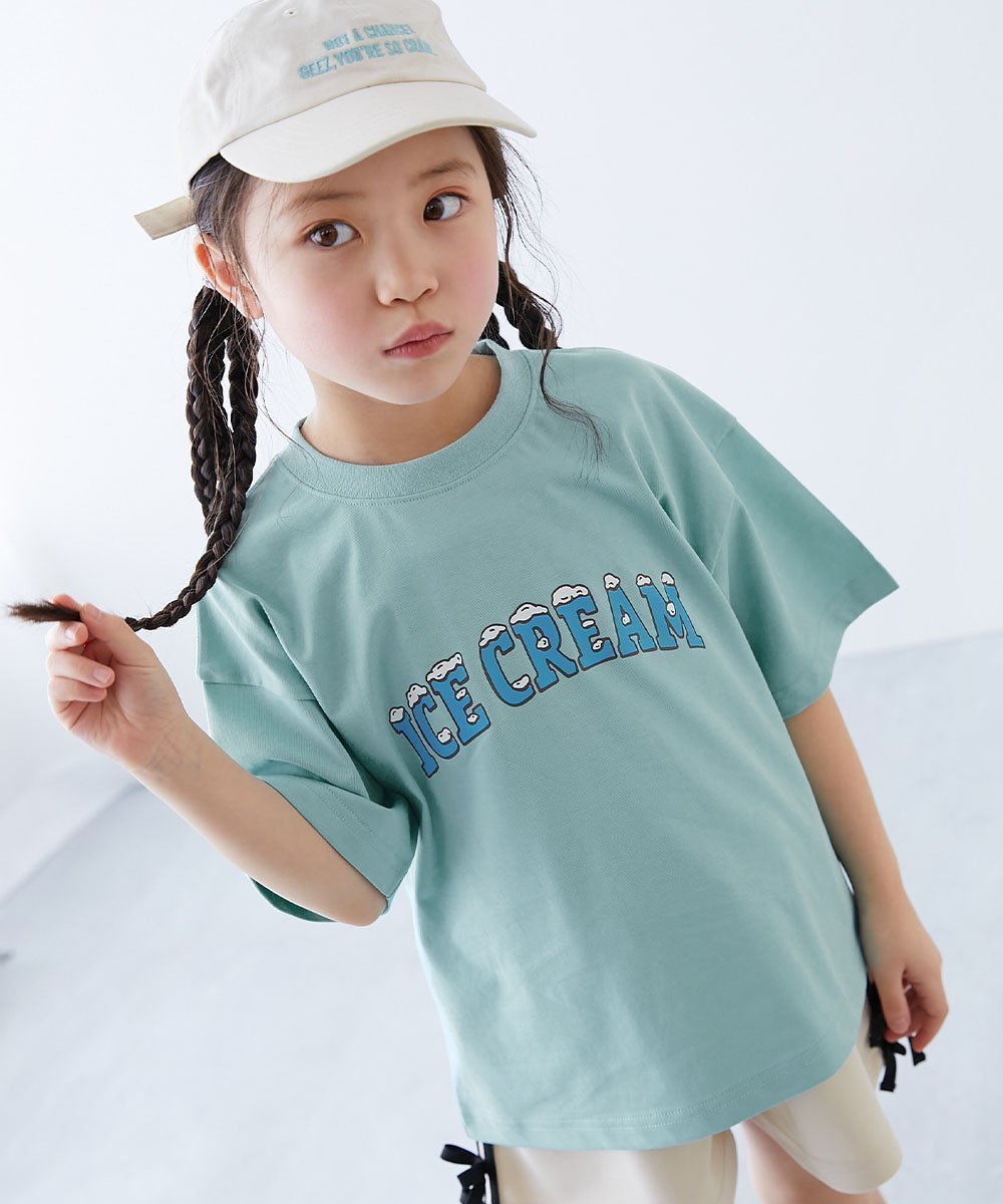 【デビロック/devirock / KIDS】の【ひやシャリ】接触冷感 デビラボ BIGシルエット プリント半袖Tシャツ 子供服 26SS インテリア・キッズ・メンズ・レディースファッション・服の通販 founy(ファウニー) 　ファッション　Fashion　キッズファッション　Fashion for Kids　トレンド　Trend, Trending Now　フレア　Flare, Flared　プリント　Print, Printed Pattern　ベーシック　Basic, Essential　半袖　Short Sleeve, Half Sleeve　おすすめ　Recommended / Our Picks　夏　Summer　2026年　2026　2026春夏・S/S　Spring/Summer 2026 SS26　002-アイスロゴ-アイスミント|ID: prp329100004984582 ipo3291000000037382415