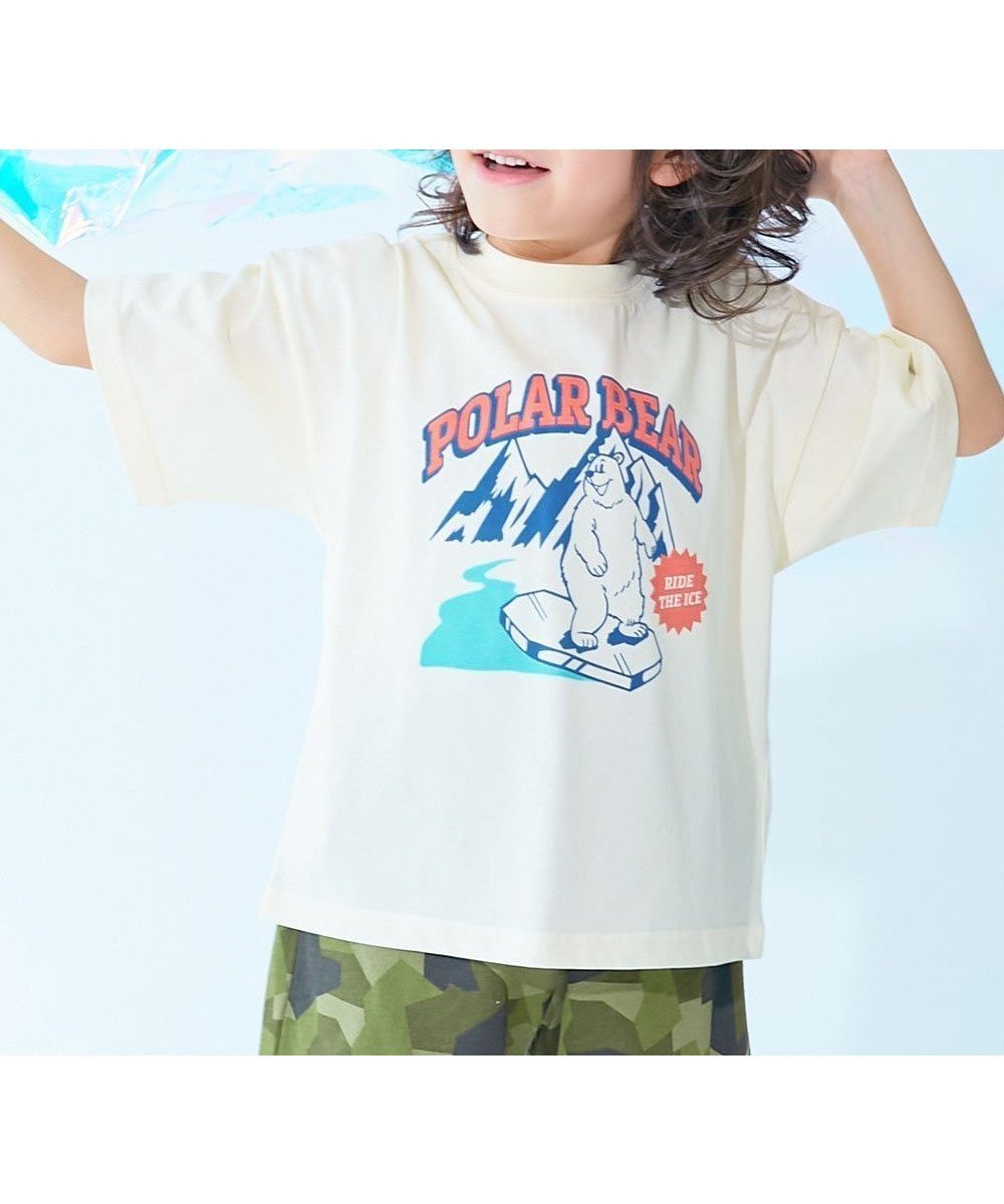 【デビロック/devirock / KIDS】の【ひやシャリ】接触冷感 デビラボ BIGシルエット プリント半袖Tシャツ 子供服 26SS インテリア・キッズ・メンズ・レディースファッション・服の通販 founy(ファウニー) 　ファッション　Fashion　キッズファッション　Fashion for Kids　トレンド　Trend, Trending Now　フレア　Flare, Flared　プリント　Print, Printed Pattern　ベーシック　Basic, Essential　半袖　Short Sleeve, Half Sleeve　おすすめ　Recommended / Our Picks　夏　Summer　2026年　2026　2026春夏・S/S　Spring/Summer 2026 SS26　005-シロクマ-オフホワイト|ID: prp329100004984582 ipo3291000000037382418