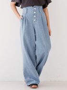 【コカ/coca / KIDS】のキッズ ハート釦パンツ 大人の最旬トレンドファッション＆コーディネート founy(ファウニー) ファッション Fashion キッズファッション Fashion for Kids ボトムス Bottoms 春 Spring 秋 Autumn ガーリー Girly, Feminine Style コンパクト Compact, Small Size デニム Denim, Jeans Material バランス Balance, Style Balance フロント Front, Front Design ポケット Pocket, Pocket Detail 無地 Plain, Solid Color ロング Long, Long-Length ワイド Wide, Wide Fit 夏 Summer thumbnail Lt.blue|ID: prp329100004984616 ipo3291000000037339829