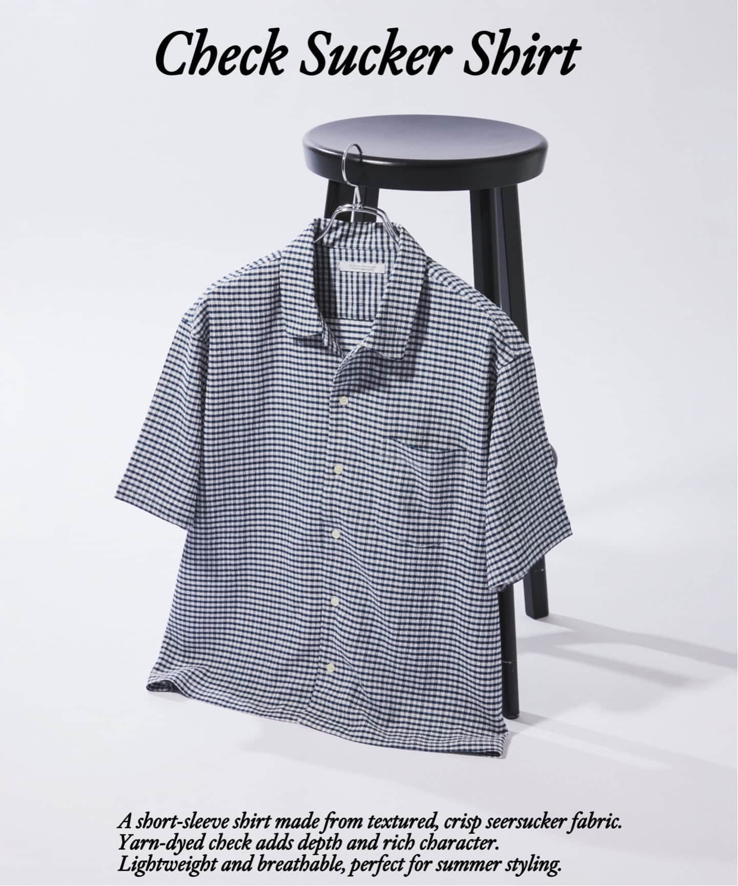 【ジャーナルスタンダード/JOURNAL STANDARD / MEN】のチェック サッカー 半袖 シャツ インテリア・キッズ・メンズ・レディースファッション・服の通販 founy(ファウニー) 　ファッション　Fashion　メンズファッション　Fashion for Men　サッカー　Seersucker, Summer Fabric　スリット　Slit, Slit Detail　チェック　Check, Plaid, Tartan　バランス　Balance, Style Balance　半袖　Short Sleeve, Half Sleeve　夏　Summer　軽量　Lightweight, Ultra Light　ネイビー|ID: prp329100004984799 ipo3291000000037340833