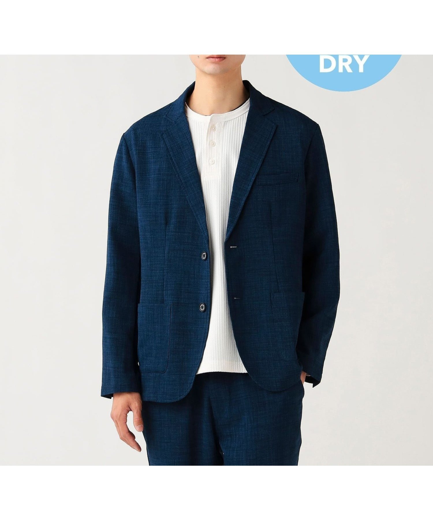 【ビームス ハート/BEAMS HEART / MEN】のポリメランジ 2ボタン ジャケット(吸水速乾) インテリア・キッズ・メンズ・レディースファッション・服の通販 founy(ファウニー) 　ファッション　Fashion　メンズファッション　Fashion for Men　春　Spring　吸水　Absorbent, Quick-Dry　ジャケット　Jacket, Outerwear　スマート　Smart, Elegant　スラックス　Slacks, Dress Pants　セットアップ　Set-Up, Coordinated Outfit　フレア　Flare, Flared　ポケット　Pocket, Pocket Detail　ポロシャツ　Polo Shirt, Collared Tee　S/S・春夏　SS, Spring/Summer, Warm Season　おすすめ　Recommended / Our Picks　夏　Summer　ビジネス 仕事 通勤　Business / Work / Commuting　D.BLUE|ID: prp329100004984825 ipo3291000000037340955
