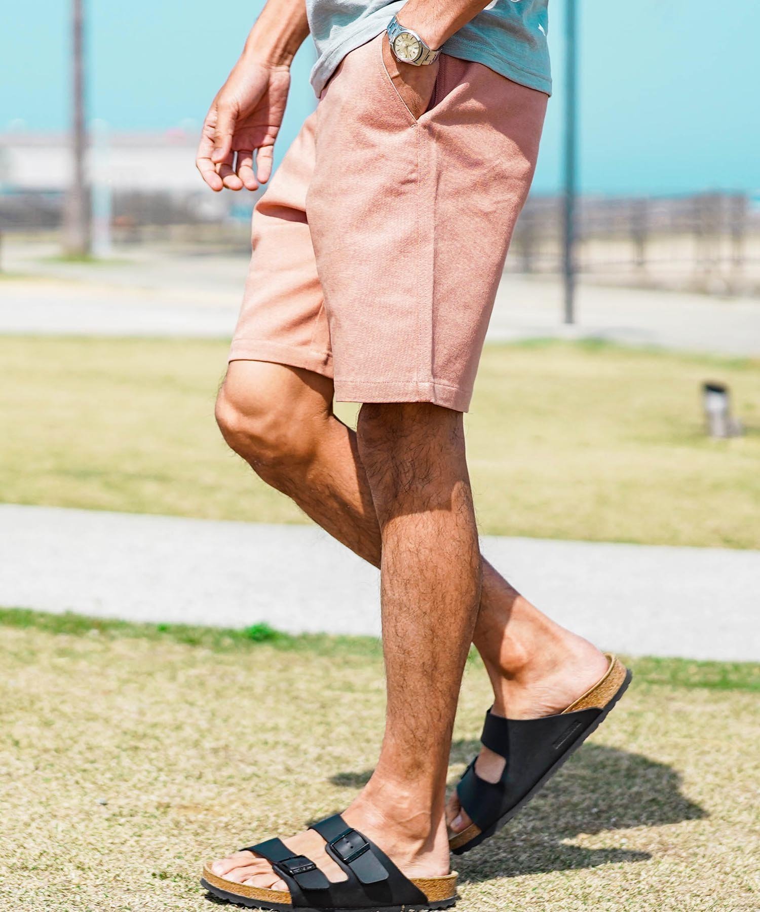 【ジギーズショップ/JIGGYS SHOP / MEN】のストレッチ ツイル 短パン ショートパンツ ハーフパンツ 26SS インテリア・キッズ・メンズ・レディースファッション・服の通販 founy(ファウニー) 　ファッション　Fashion　メンズファッション　Fashion for Men　ボトムス　Bottoms　ハーフパンツ・ショートパンツ　Shorts & Half Pants　コーデュロイ　Corduroy, Cord Fabric　ショーツ　Shorts, Short Pants　ショート　Short, Short Length　シンプル　Simple, Minimal　ストレッチ　Stretch, Stretchy Fabric　ツイル　Twist, Twisted Detail　定番　Standard, Basic Item　ハーフ　Half, Half-Length　バランス　Balance, Style Balance　ボーダー　Border, Stripe　リゾート　Resort, Vacation Style　再入荷　Restock / Back in Stock　プチプライス・低価格　Affordable / Budget Price　夏　Summer　2026年　2026　2026春夏・S/S　Spring/Summer 2026 SS26　ピンク|ID: prp329100004984863 ipo3291000000037341156