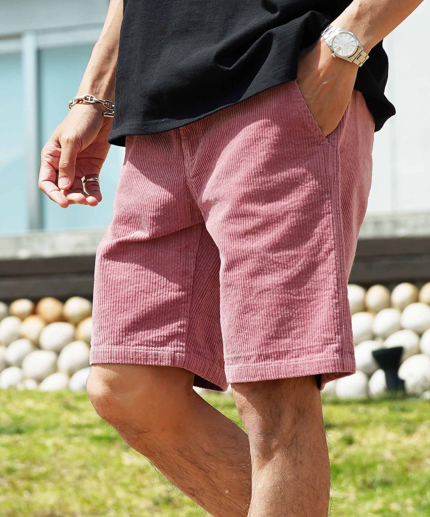 【ジギーズショップ/JIGGYS SHOP / MEN】のストレッチ ツイル 短パン ショートパンツ ハーフパンツ 26SS インテリア・キッズ・メンズ・レディースファッション・服の通販 founy(ファウニー) 　ファッション　Fashion　メンズファッション　Fashion for Men　ボトムス　Bottoms　ハーフパンツ・ショートパンツ　Shorts & Half Pants　コーデュロイ　Corduroy, Cord Fabric　ショーツ　Shorts, Short Pants　ショート　Short, Short Length　シンプル　Simple, Minimal　ストレッチ　Stretch, Stretchy Fabric　ツイル　Twist, Twisted Detail　定番　Standard, Basic Item　ハーフ　Half, Half-Length　バランス　Balance, Style Balance　ボーダー　Border, Stripe　リゾート　Resort, Vacation Style　再入荷　Restock / Back in Stock　プチプライス・低価格　Affordable / Budget Price　夏　Summer　2026年　2026　2026春夏・S/S　Spring/Summer 2026 SS26　コーデュロイピンク|ID: prp329100004984863 ipo3291000000037341157
