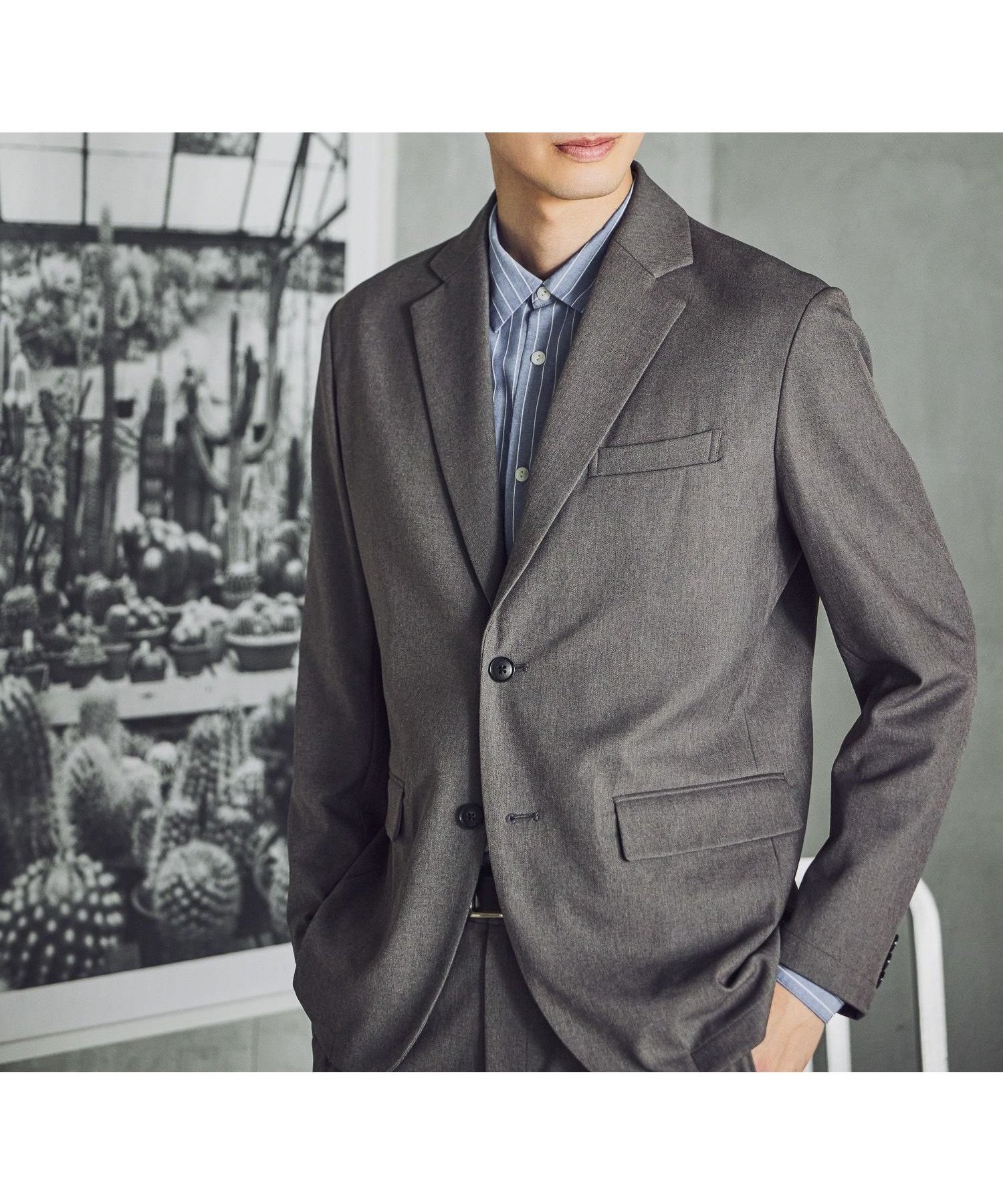 【グローバルワーク/GLOBAL WORK / MEN】のSOLOTEXお手入れらくらく/ジャケット/612492 インテリア・キッズ・メンズ・レディースファッション・服の通販 founy(ファウニー) 　ファッション　Fashion　メンズファッション　Fashion for Men　おすすめ　Recommended / Our Picks　シンプル　Simple, Minimal　ジャケット　Jacket, Outerwear　ストレッチ　Stretch, Stretchy Fabric　スラックス　Slacks, Dress Pants　パターン　Pattern, Design Print　フラップ　Flap, Flap Pocket　ポケット　Pocket, Pocket Detail　吸水　Absorbent, Quick-Dry　ライトグレー15|ID: prp329100004984865 ipo3291000000037393646