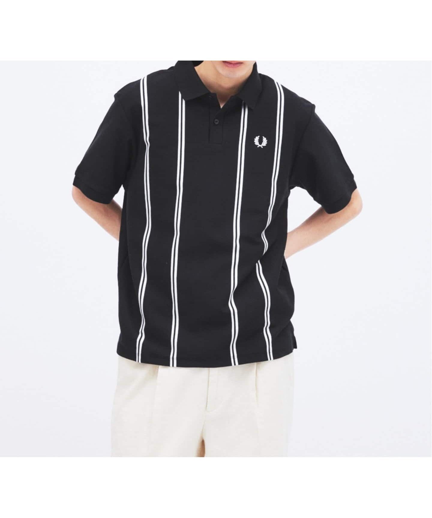 【ジャーナルスタンダード/JOURNAL STANDARD / MEN】のFRED PERRY / フレッドペリー 別注 ストライプ ピケ ポロシャツ インテリア・キッズ・メンズ・レディースファッション・服の通販 founy(ファウニー) 　ファッション　Fashion　メンズファッション　Fashion for Men　鹿の子　Piqué, Kanoko Fabric　ストライプ　Stripe, Striped Pattern　バランス　Balance, Style Balance　フィット　Fit, Slim Fit　ベスト　Vest, Waistcoat　ポロシャツ　Polo Shirt, Collared Tee　別注　Limited Edition, Custom Order　リラックス　Relax, Relaxed Fit　ブラック|ID: prp329100004984874 ipo3291000000037341232