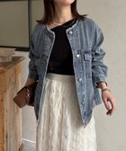 【ゼヴォン/Thevon】のノーカラーフリンジGジャン 大人の最旬トレンドファッション＆コーディネート founy(ファウニー) ファッション Fashion レディースファッション Fashion for Women アウター Coat / Outerwear Collection インナー Innerwear 春 Spring トレンド Trend, Trending Now 定番 Standard, Basic Item フェミニン Feminine, Girly フリンジ Fringe, Tassel プリーツ Pleats, Pleated 再入荷 Restock / Back in Stock おすすめ Recommended / Our Picks 2026年 2026 2026春夏・S/S Spring/Summer 2026 SS26 thumbnail ブルー|ID: prp329100004984899 ipo3291000000037341360