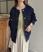 【ゼヴォン/Thevon】のノーカラーフリンジGジャン 大人の最旬トレンドファッション＆コーディネート founy(ファウニー) ファッション Fashion レディースファッション Fashion for Women アウター Coat / Outerwear Collection インナー Innerwear 春 Spring トレンド Trend, Trending Now 定番 Standard, Basic Item フェミニン Feminine, Girly フリンジ Fringe, Tassel プリーツ Pleats, Pleated 再入荷 Restock / Back in Stock おすすめ Recommended / Our Picks 2026年 2026 2026春夏・S/S Spring/Summer 2026 SS26 thumbnail ネイビー|ID: prp329100004984899 ipo3291000000037341362
