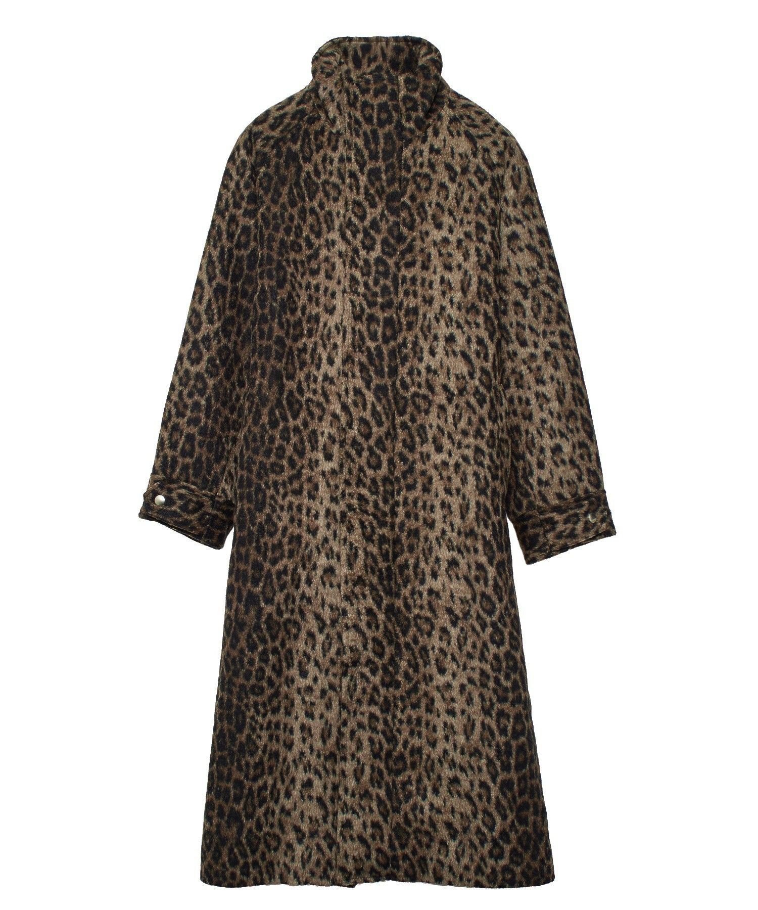 【エックスガール/X-girl】のSTAND COLLAR LONG COAT インテリア・キッズ・メンズ・レディースファッション・服の通販 founy(ファウニー) 　ファッション　Fashion　レディースファッション　Fashion for Women　アウター　Coat / Outerwear Collection　コート・ロングコート・ピーコート　Long Coats, Peacoats & More　アクリル　Acrylic Material　コンパクト　Compact, Small Size　スタンド　Stand Collar, Upright Stand　長袖　Long Sleeve, Full Sleeve　ベーシック　Basic, Essential　レオパード　Leopard, Animal Print　ロング　Long, Long-Length　冬　Winter / This Winter　BEIGE|ID: prp329100004984913 ipo3291000000037341429