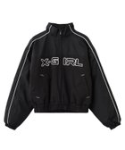【エックスガール/X-girl】のX-girl LOGO EMBROIDERY JACKET 大人の最旬トレンドファッション＆コーディネート founy(ファウニー) ファッション Fashion レディースファッション Fashion for Women アウター Coat / Outerwear Collection レディースジャケット・軽アウター Jackets 切替 Switching, Contrast Panel ジャケット Jacket, Outerwear 長袖 Long Sleeve, Full Sleeve バランス Balance, Style Balance フロント Front, Front Design リップ Lip, Lip Motif ルーズ Loose, Oversized 冬 Winter / This Winter A/W・秋冬 Autumn/Winter おすすめ Recommended / Our Picks thumbnail BLACK|ID: prp329100004984914 ipo3291000000037341431