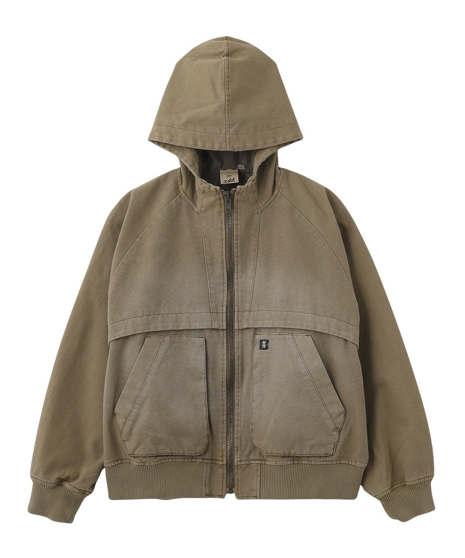 【エックスガール/X-girl】のARCH LOGO HOODED JACKET インテリア・キッズ・メンズ・レディースファッション・服の通販 founy(ファウニー) 　ファッション　Fashion　レディースファッション　Fashion for Women　アウター　Coat / Outerwear Collection　レディースジャケット・軽アウター　Jackets　コンパクト　Compact, Small Size　ジャケット　Jacket, Outerwear　長袖　Long Sleeve, Full Sleeve　パッチ　Patch, Appliqué　フロント　Front, Front Design　ポケット　Pocket, Pocket Detail　ミニスカート　Mini Skirt, Short Skirt　ロング　Long, Long-Length　ワーク　Workwear, Utility Style　A/W・秋冬　Autumn/Winter　BROWN|ID: prp329100004984916 ipo3291000000037341439