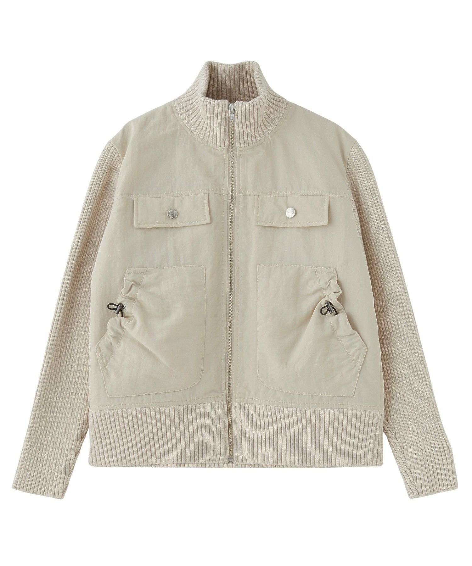 【エックスガール/X-girl】のRIBBED SLEEVE WOVEN JACKET インテリア・キッズ・メンズ・レディースファッション・服の通販 founy(ファウニー) 　ファッション　Fashion　レディースファッション　Fashion for Women　アウター　Coat / Outerwear Collection　レディースジャケット・軽アウター　Jackets　コンパクト　Compact, Small Size　ジップ　Zip, Zipper　ジャケット　Jacket, Outerwear　トレンド　Trend, Trending Now　長袖　Long Sleeve, Full Sleeve　フロント　Front, Front Design　ブルゾン　Blouson, Bomber Jacket　ポケット　Pocket, Pocket Detail　ミニスカート　Mini Skirt, Short Skirt　メタル　Metal, Metal Parts　リブニット　Rib Knit, Ribbed Knit　ルーズ　Loose, Oversized　ロング　Long, Long-Length　おすすめ　Recommended / Our Picks　BEIGE|ID: prp329100004984917 ipo3291000000037341443