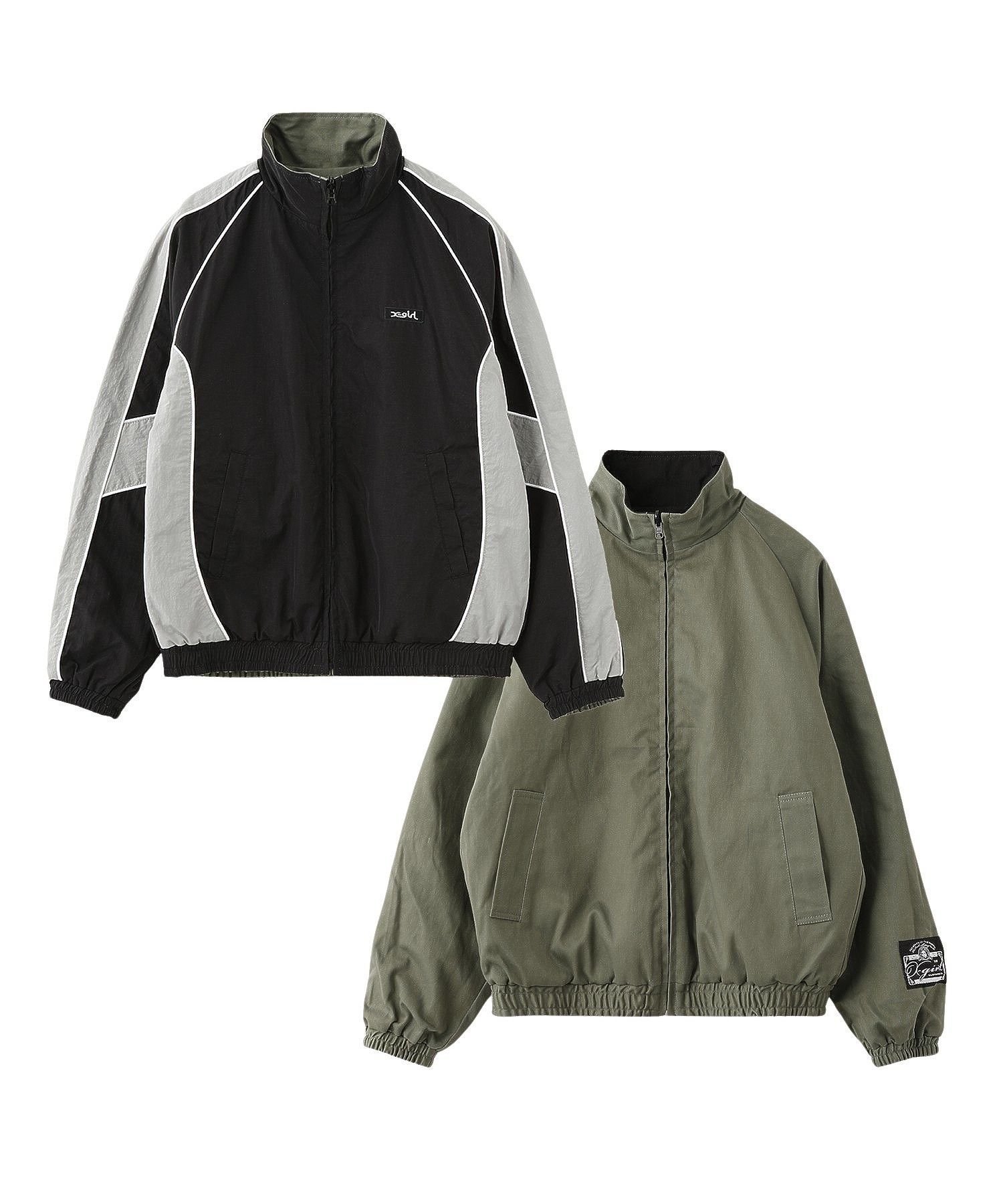 【エックスガール/X-girl】のDOUBLE FACE REVERSIBLE JACKET 大人の最旬トレンドファッション＆コーディネート founy(ファウニー) 　ファッション　Fashion　レディースファッション　Fashion for Women　アウター　Coat / Outerwear Collection　レディースジャケット・軽アウター　Jackets　軽量　Lightweight, Ultra Light　ジャケット　Jacket, Outerwear　ツイル　Twist, Twisted Detail　長袖　Long Sleeve, Full Sleeve　パイピング　Piping, Trim Design　フロント　Front, Front Design　無地　Plain, Solid Color　リバーシブル　Reversible, Two-Sided　ルーズ　Loose, Oversized　ロング　Long, Long-Length　A/W・秋冬　Autumn/Winter　おすすめ　Recommended / Our Picks　 other-1|ID: prp329100004984918 ipo3291000000037341444