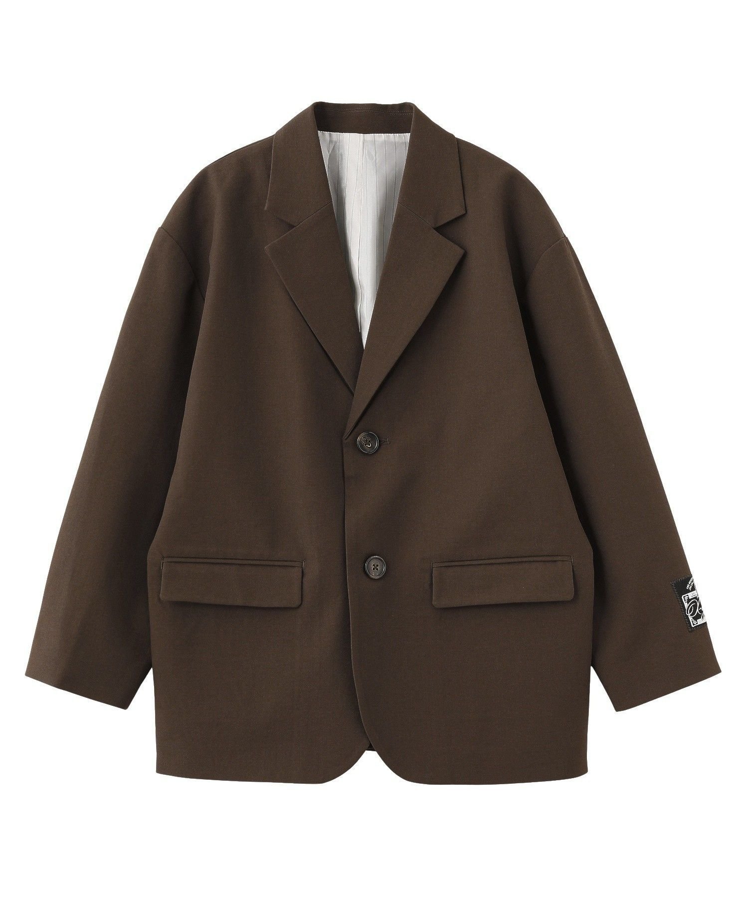 【エックスガール/X-girl】のFACE LABEL TAILORED JACKET インテリア・キッズ・メンズ・レディースファッション・服の通販 founy(ファウニー) 　ファッション　Fashion　レディースファッション　Fashion for Women　アウター　Coat / Outerwear Collection　レディースジャケット・軽アウター　Jackets　シンプル　Simple, Minimal　ストライプ　Stripe, Striped Pattern　デニム　Denim, Jeans Material　トレンド　Trend, Trending Now　定番　Standard, Basic Item　長袖　Long Sleeve, Full Sleeve　バランス　Balance, Style Balance　ミニスカート　Mini Skirt, Short Skirt　無地　Plain, Solid Color　ルーズ　Loose, Oversized　ワンポイント　One Point, Statement Accent　おすすめ　Recommended / Our Picks　BROWN|ID: prp329100004984921 ipo3291000000037341455