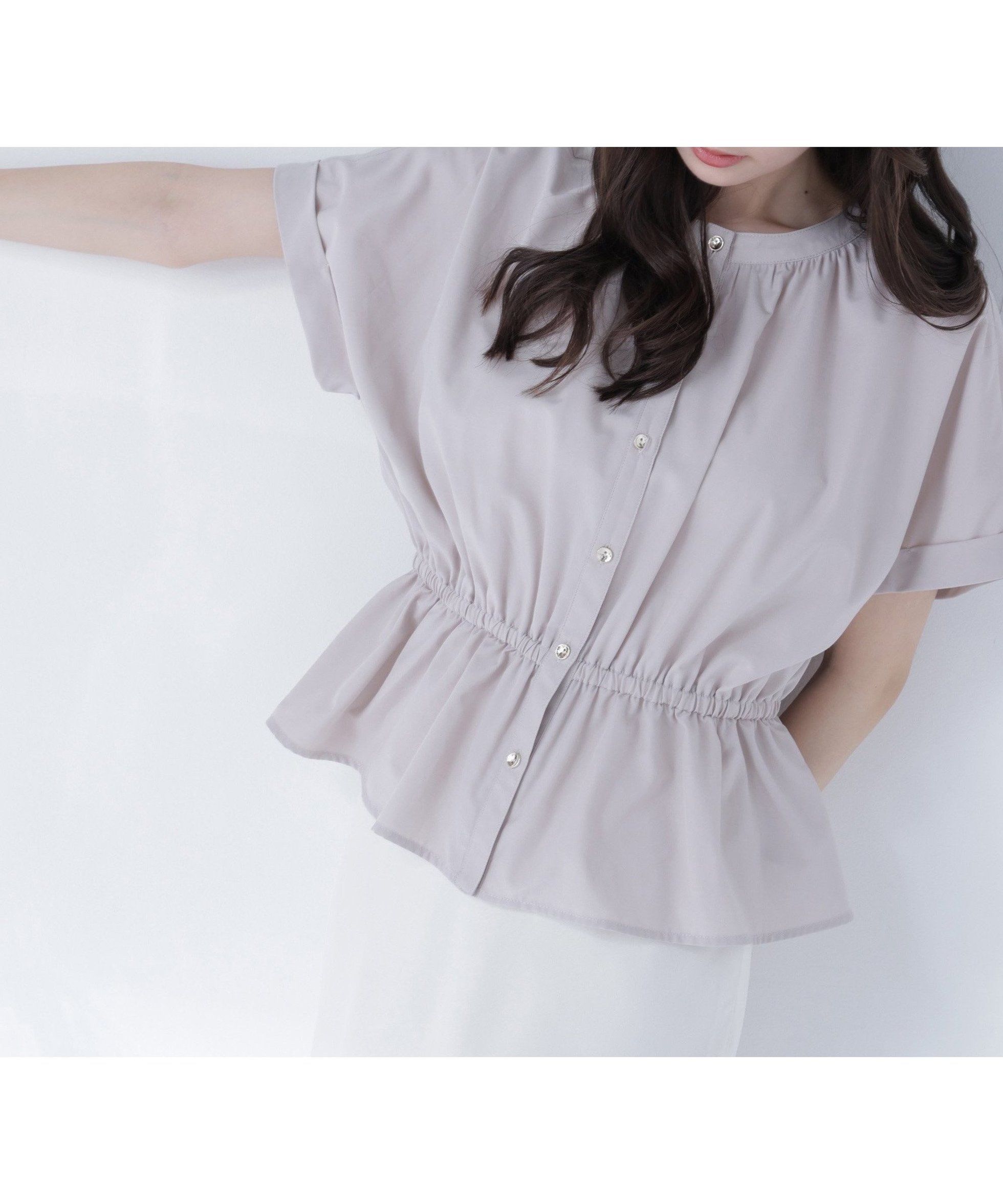 【ナチュラル ビューティー ベーシック/NATURAL BEAUTY BASIC】のきゅっとふわっと.全部盛りブラウス インテリア・キッズ・メンズ・レディースファッション・服の通販 founy(ファウニー) 　ファッション　Fashion　レディースファッション　Fashion for Women　トップス・カットソー　Cut & Sew Tops　シャツ・ブラウス・オフィスカジュアル　Elegant Blouses & Button-Ups　ブロード　Broadcloth, Fine Cotton　オフベージュ|ID: prp329100004984939 ipo3291000000037341567